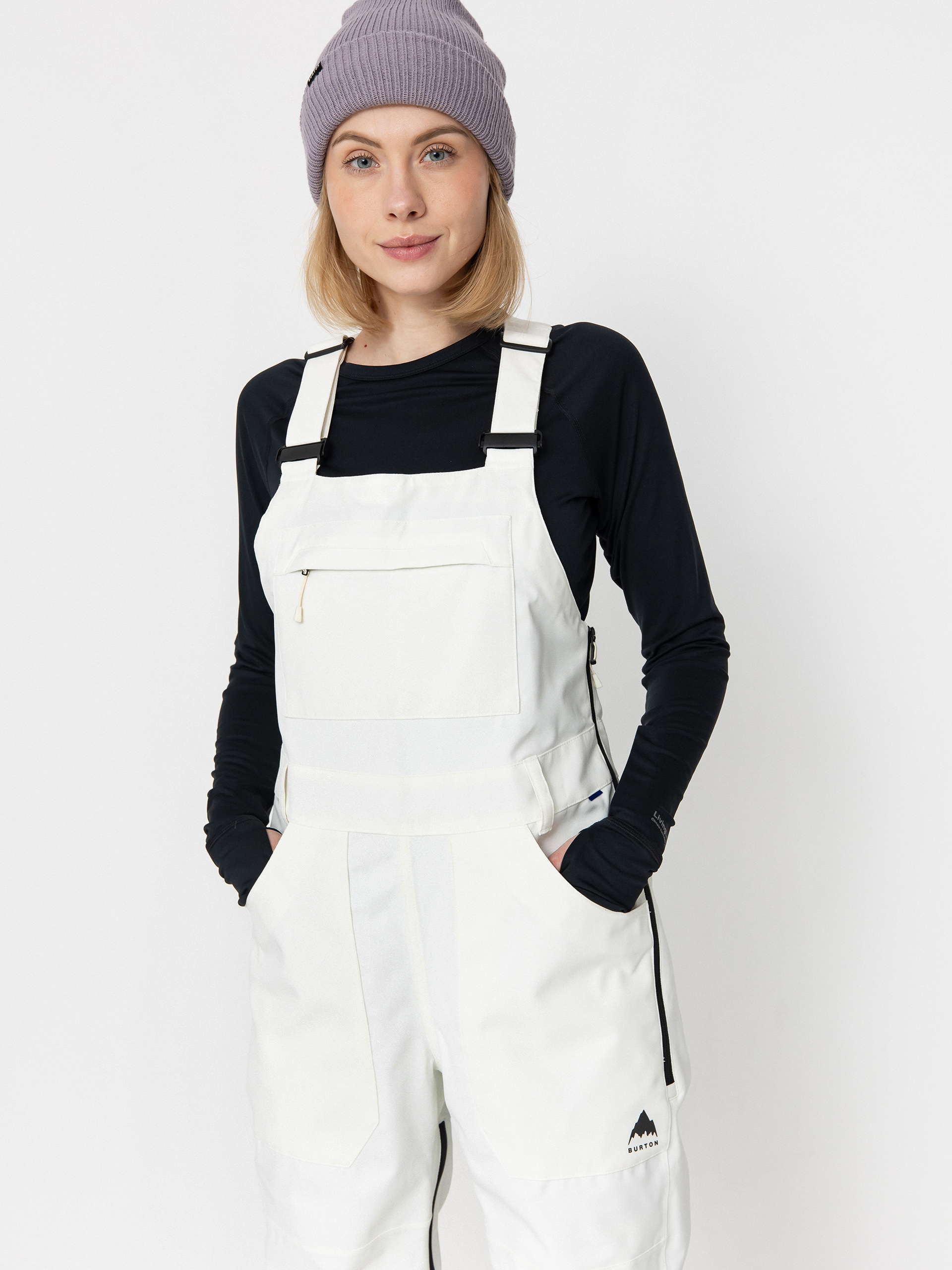 Dámské Snowboardové kalhoty  Burton Avalon Stretch Bib (stout white)