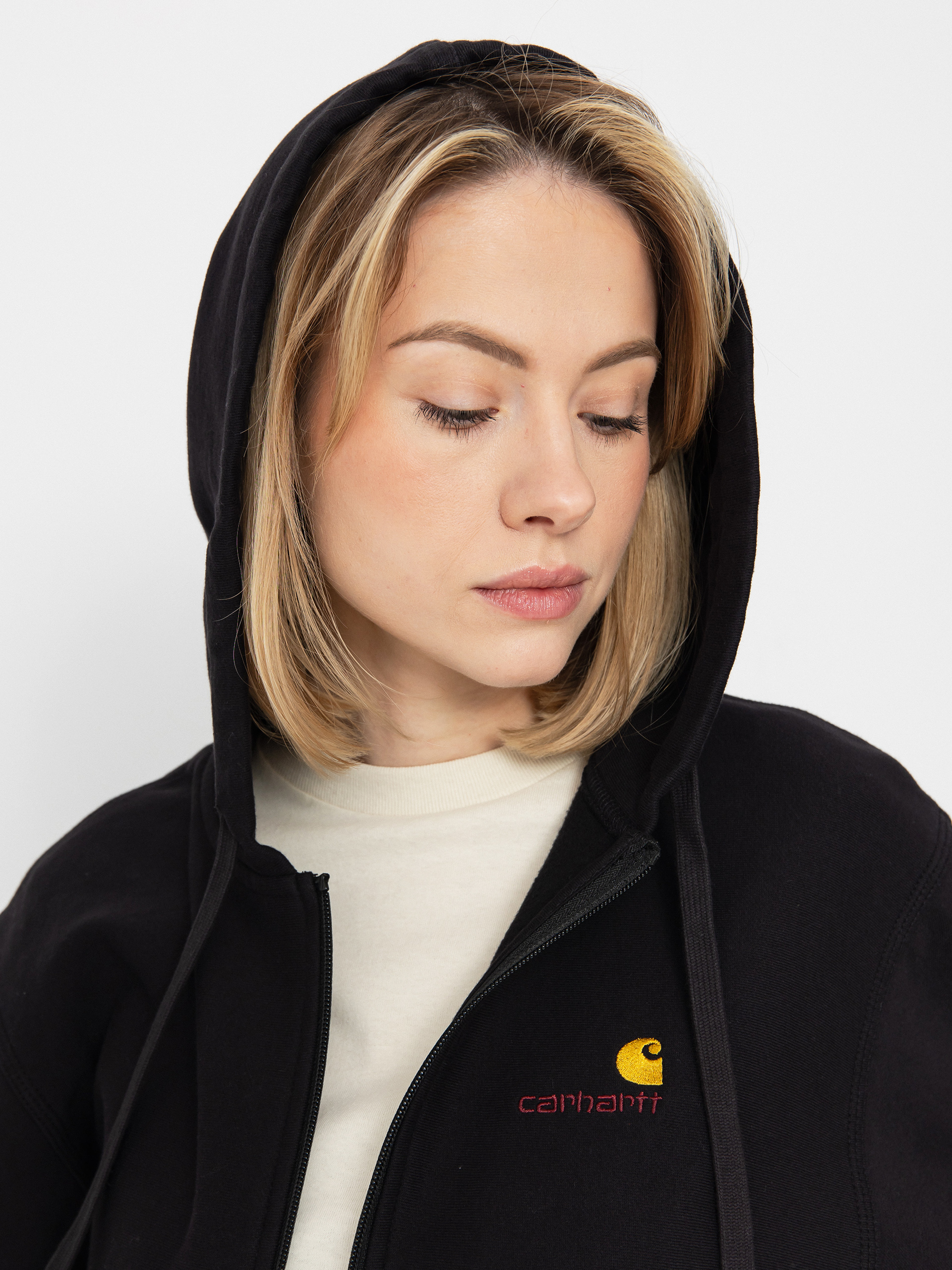 Mikina s kapucí Carhartt WIP American Script ZHD Wmn (black)