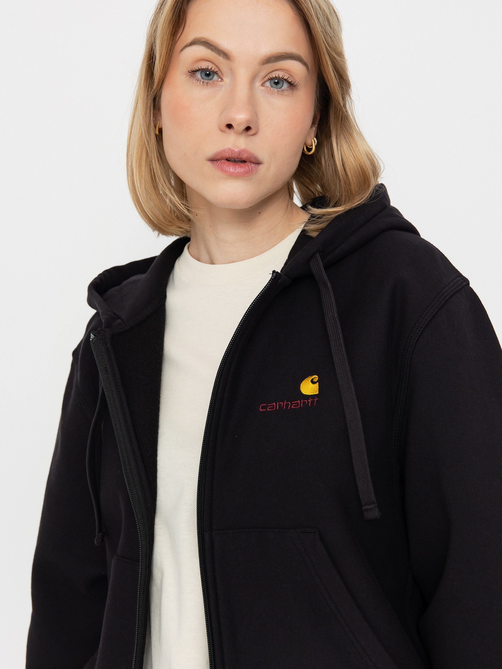 Mikina s kapucí Carhartt WIP American Script ZHD Wmn (black)