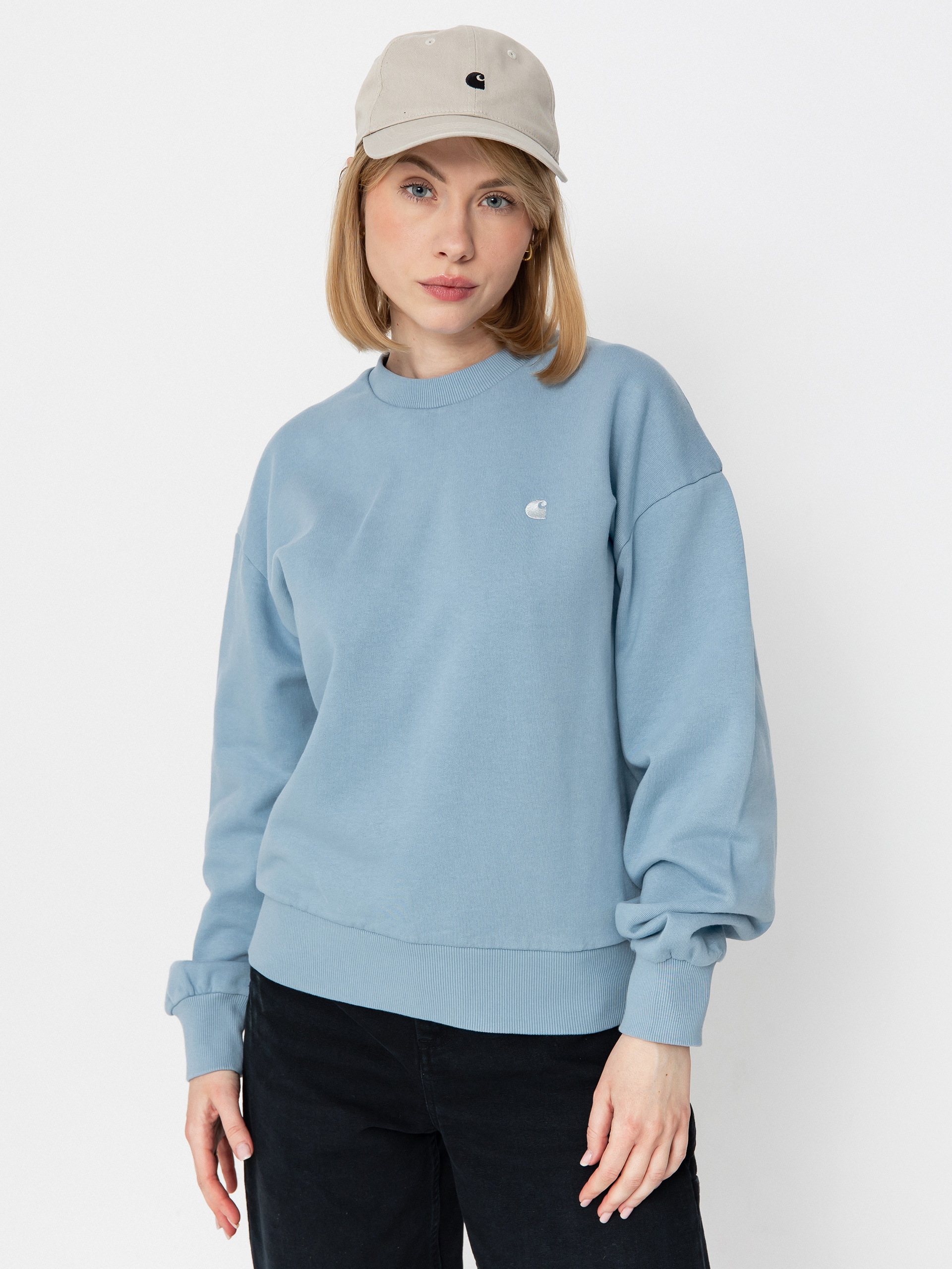 Mikina Carhartt WIP Casey Wmn (frosted blue/silver)