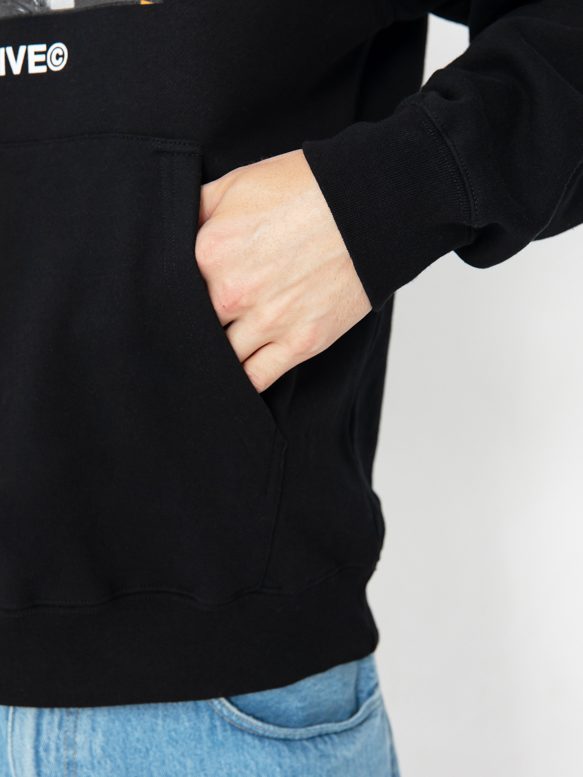 Mikina s kapucí Primitive Stripes HD (black)