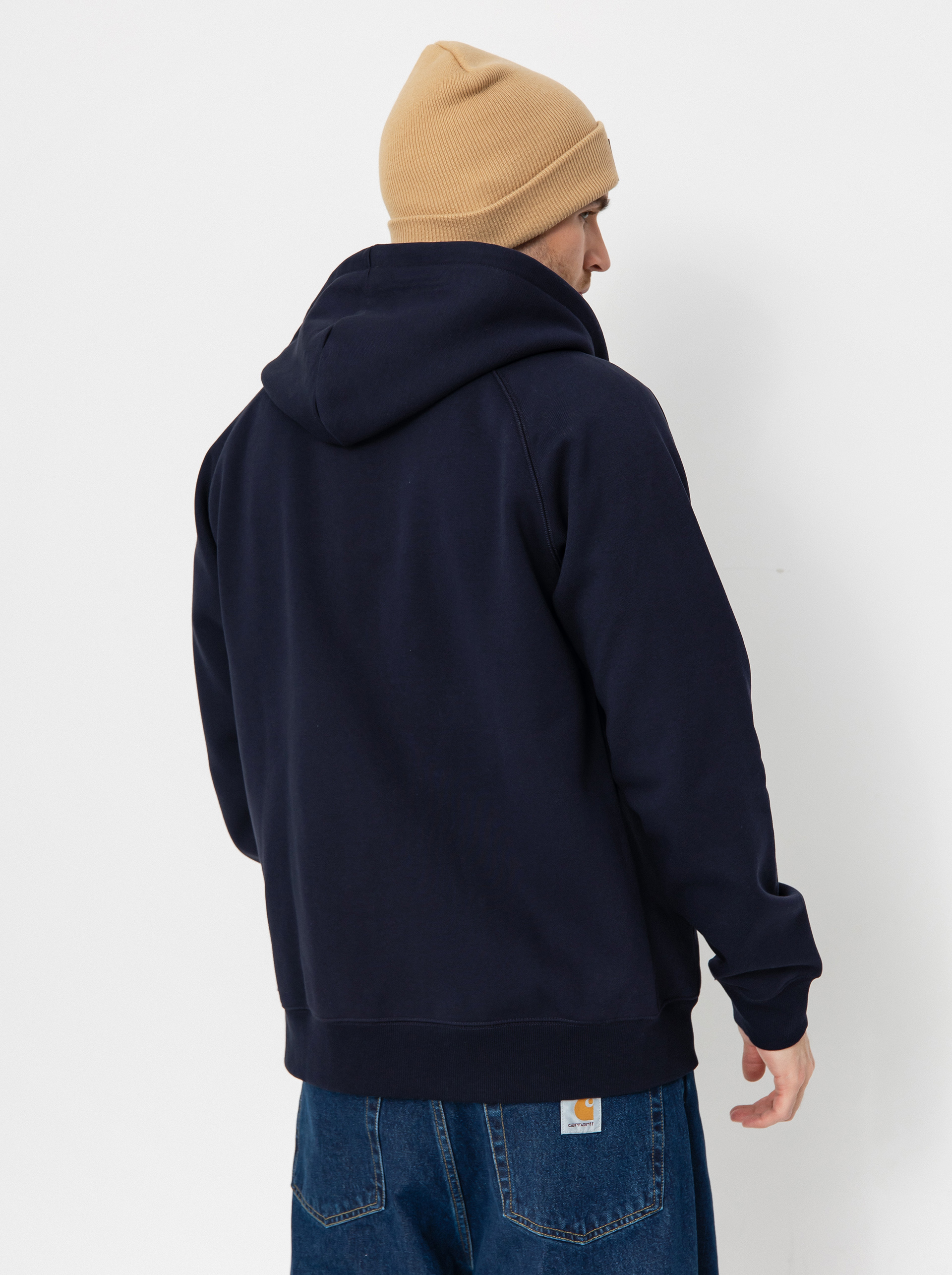 Mikina s kapucí Carhartt WIP Chase ZHD (dark navy/gold)