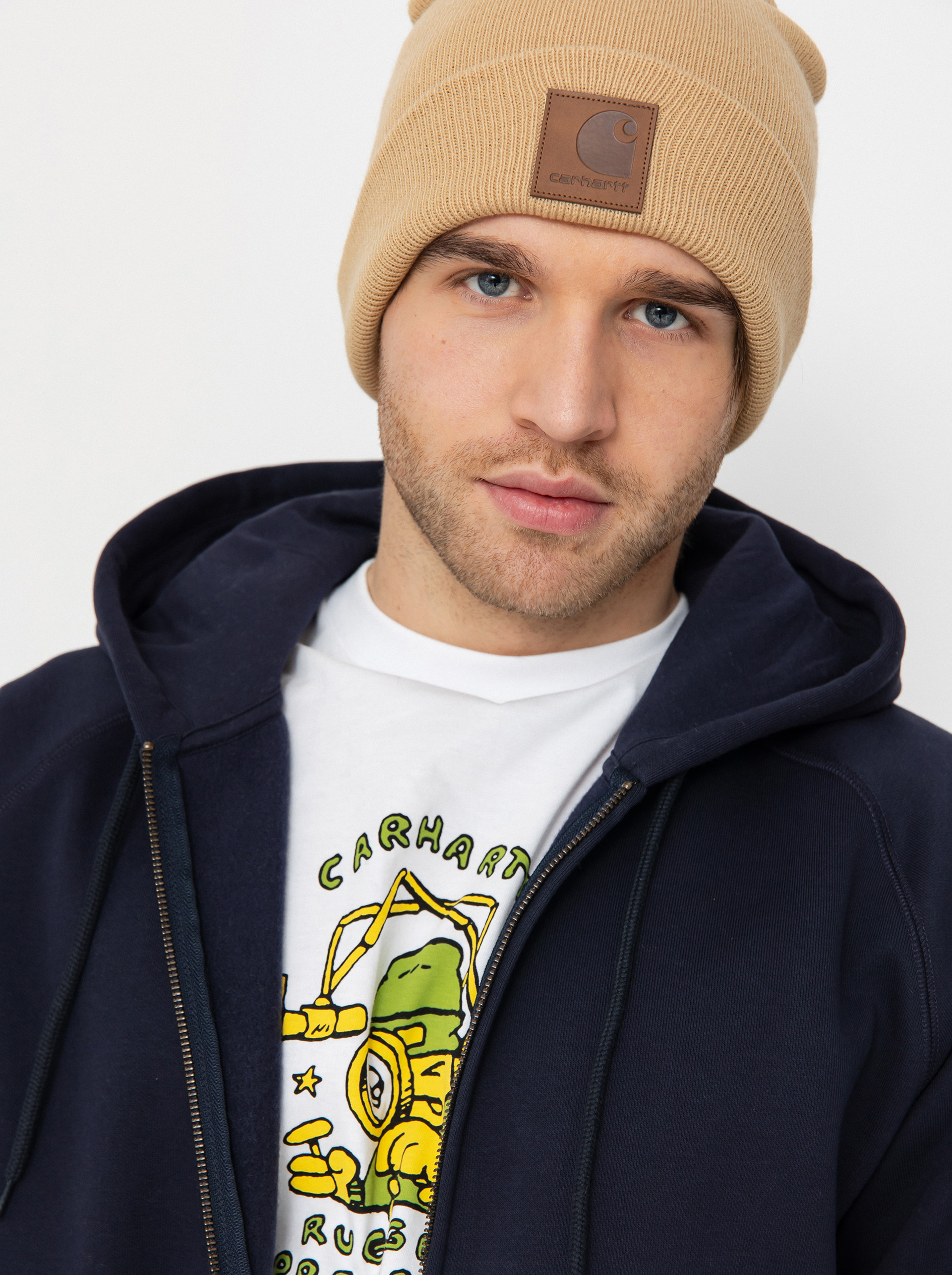 Mikina s kapucí Carhartt WIP Chase ZHD (dark navy/gold)