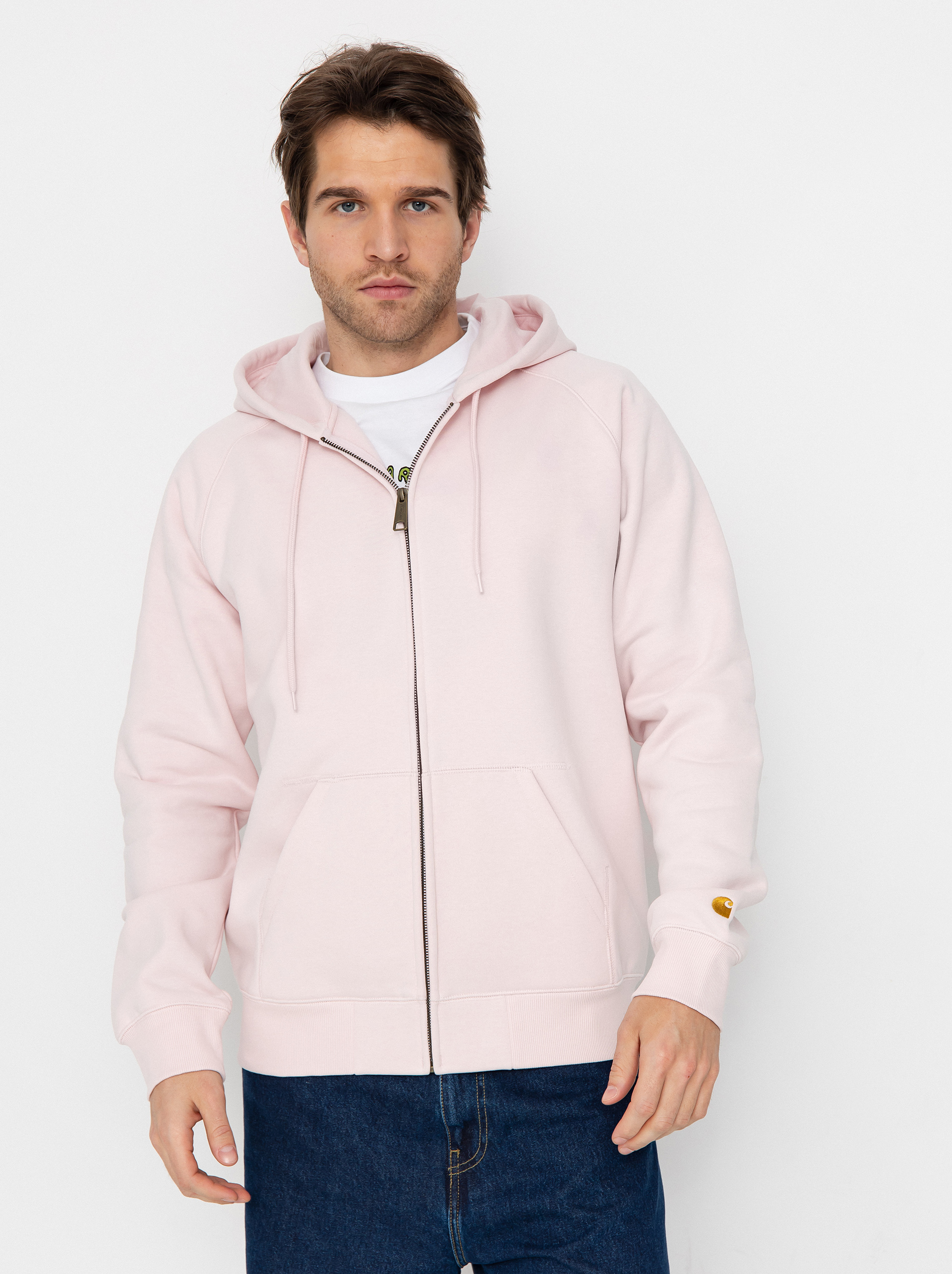 Mikina s kapucu00ed Carhartt WIP Chase ZHD (air pink/gold)