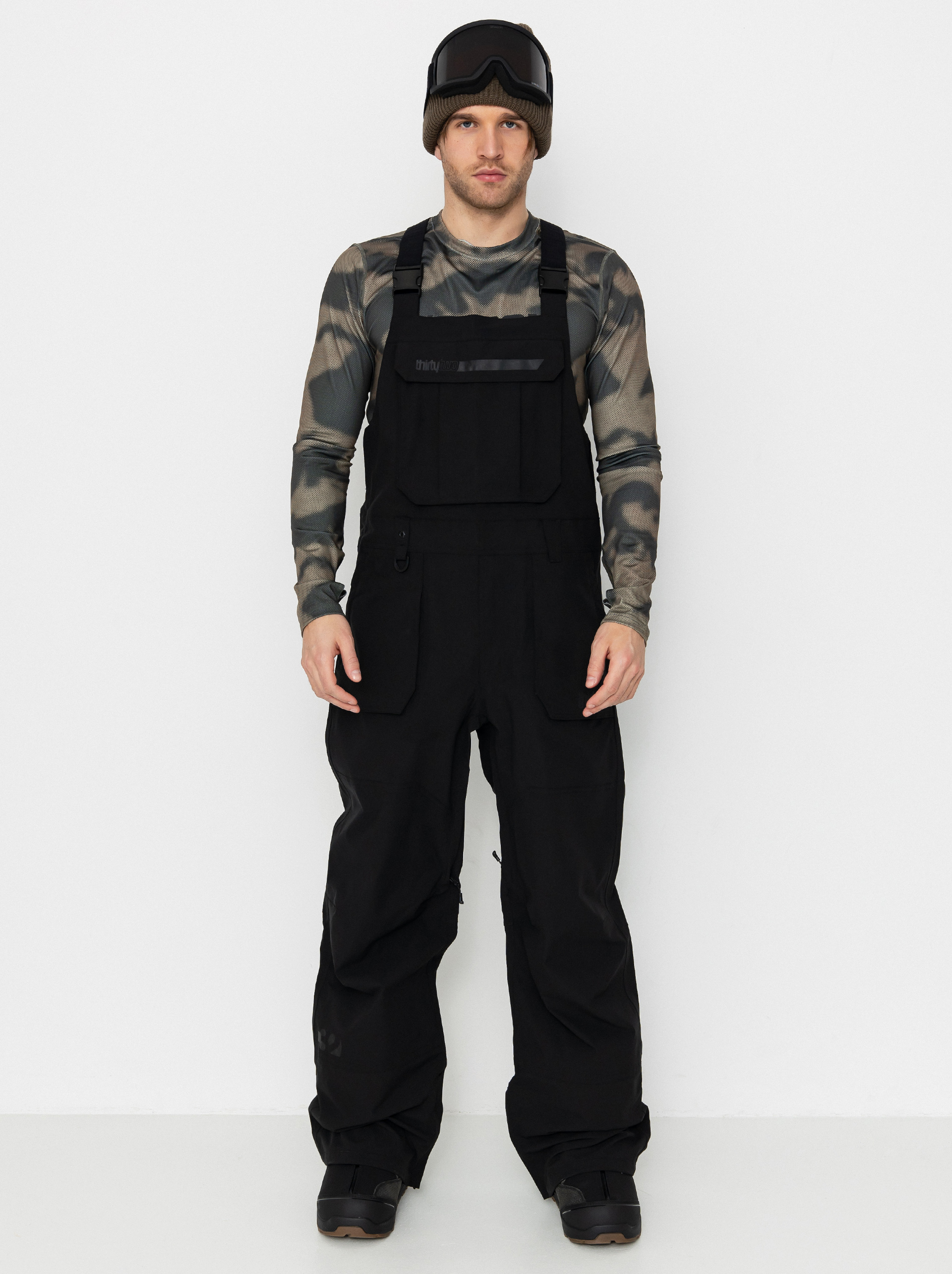 Snowboardové kalhoty  ThirtyTwo Basement Bib (black)