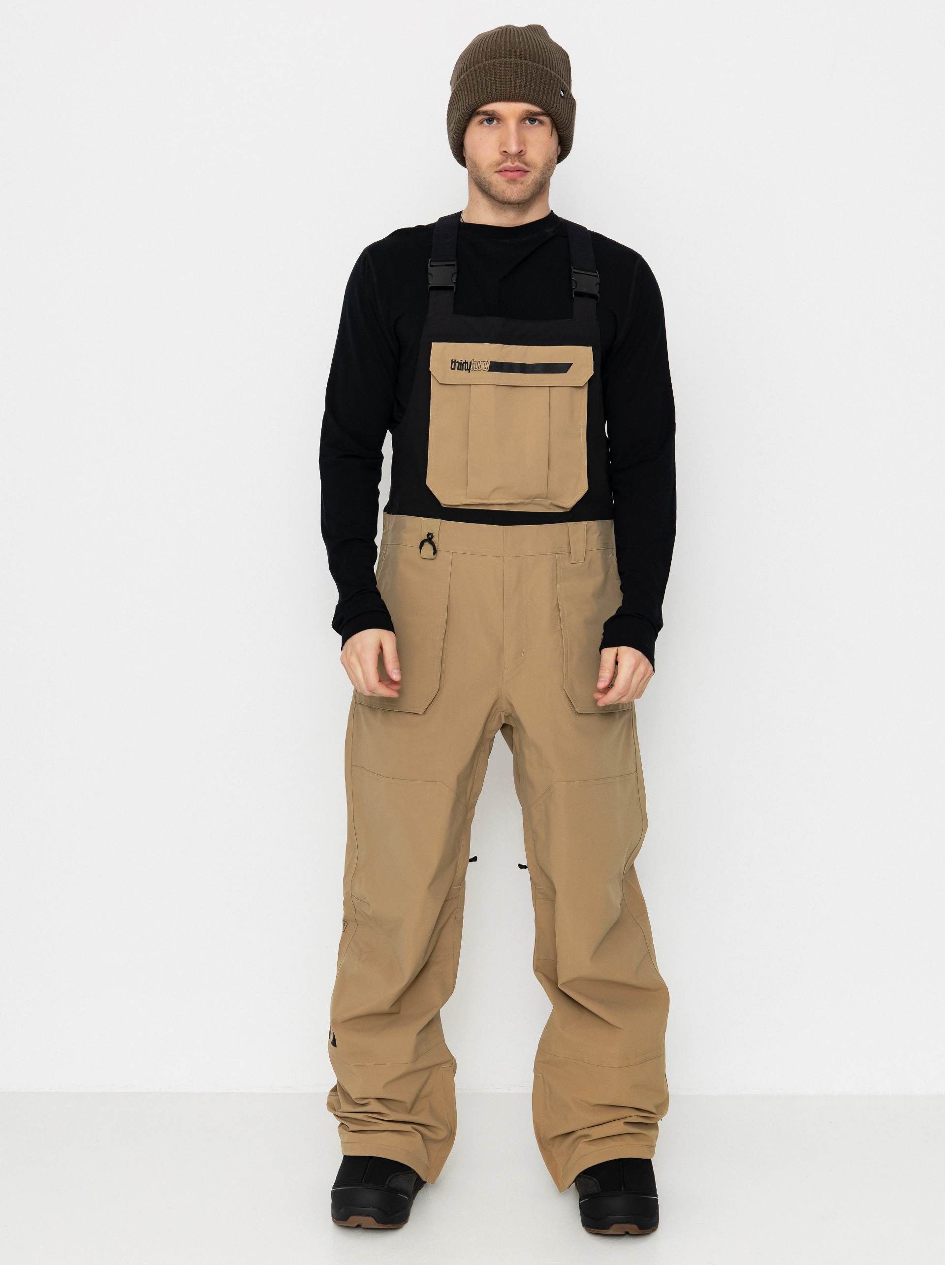 Snowboardové kalhoty  ThirtyTwo Basement Bib (khaki)