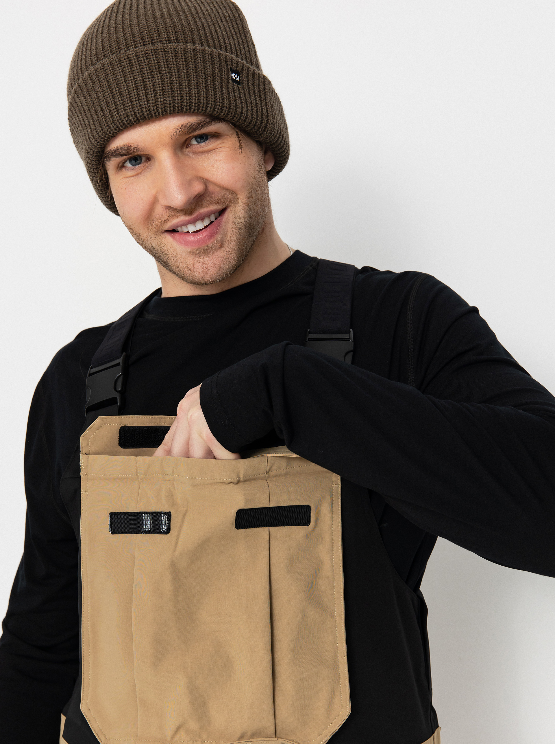 Pánské Snowboardové kalhoty  ThirtyTwo Basement Bib (khaki)