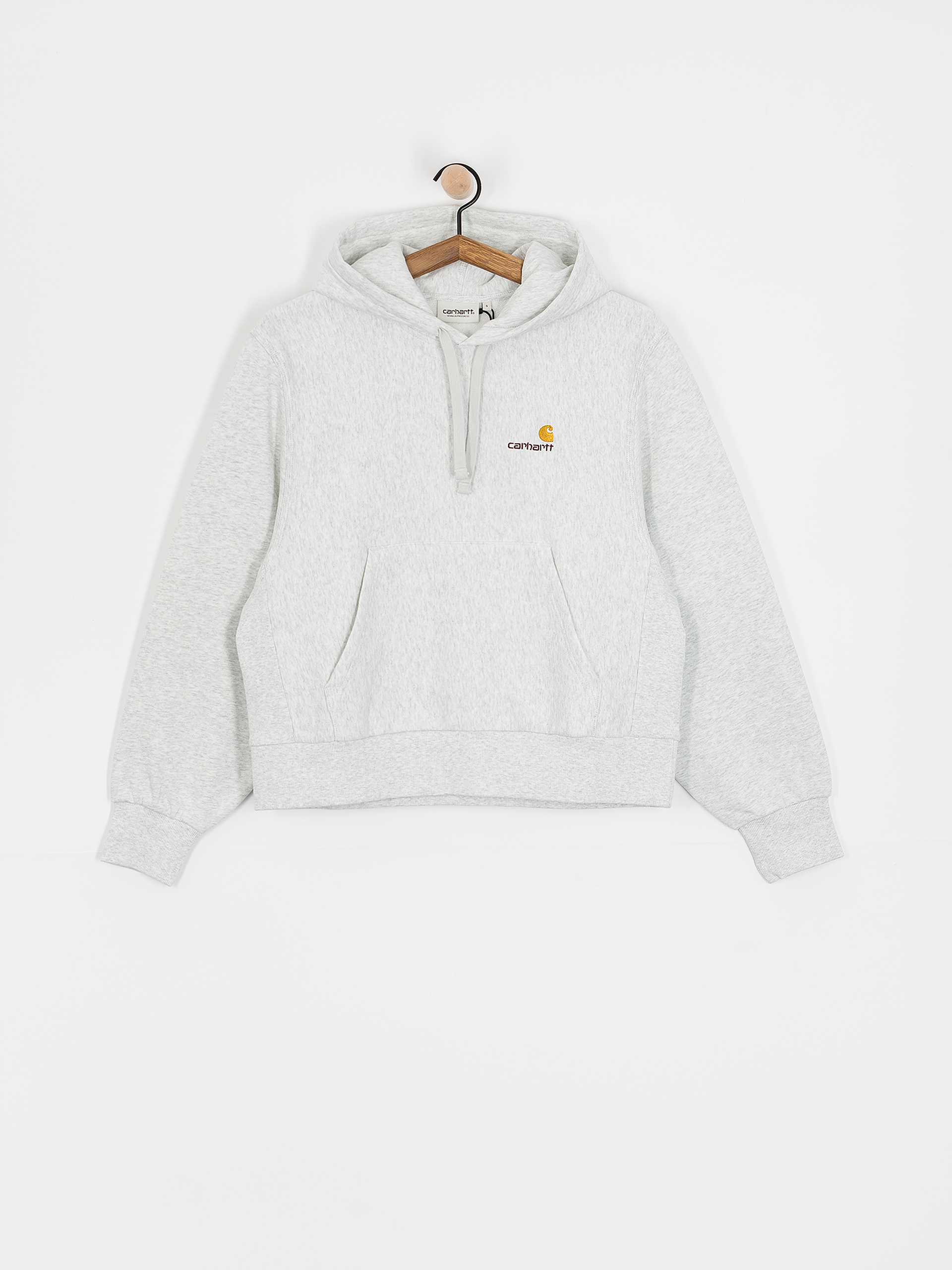 Mikina s kapucí Carhartt WIP American Script HD Wmn (ash heather)