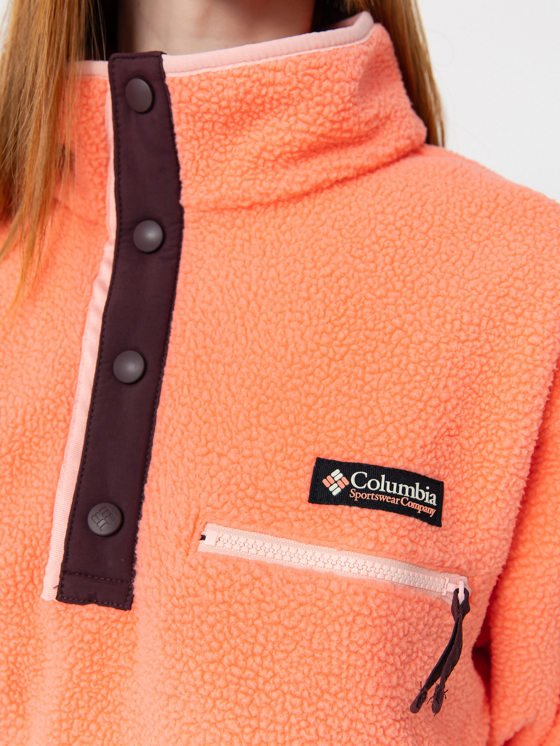 Dámský Fleecová mikina Columbia Helvetia II Cropped Half Snap (alpenglow)