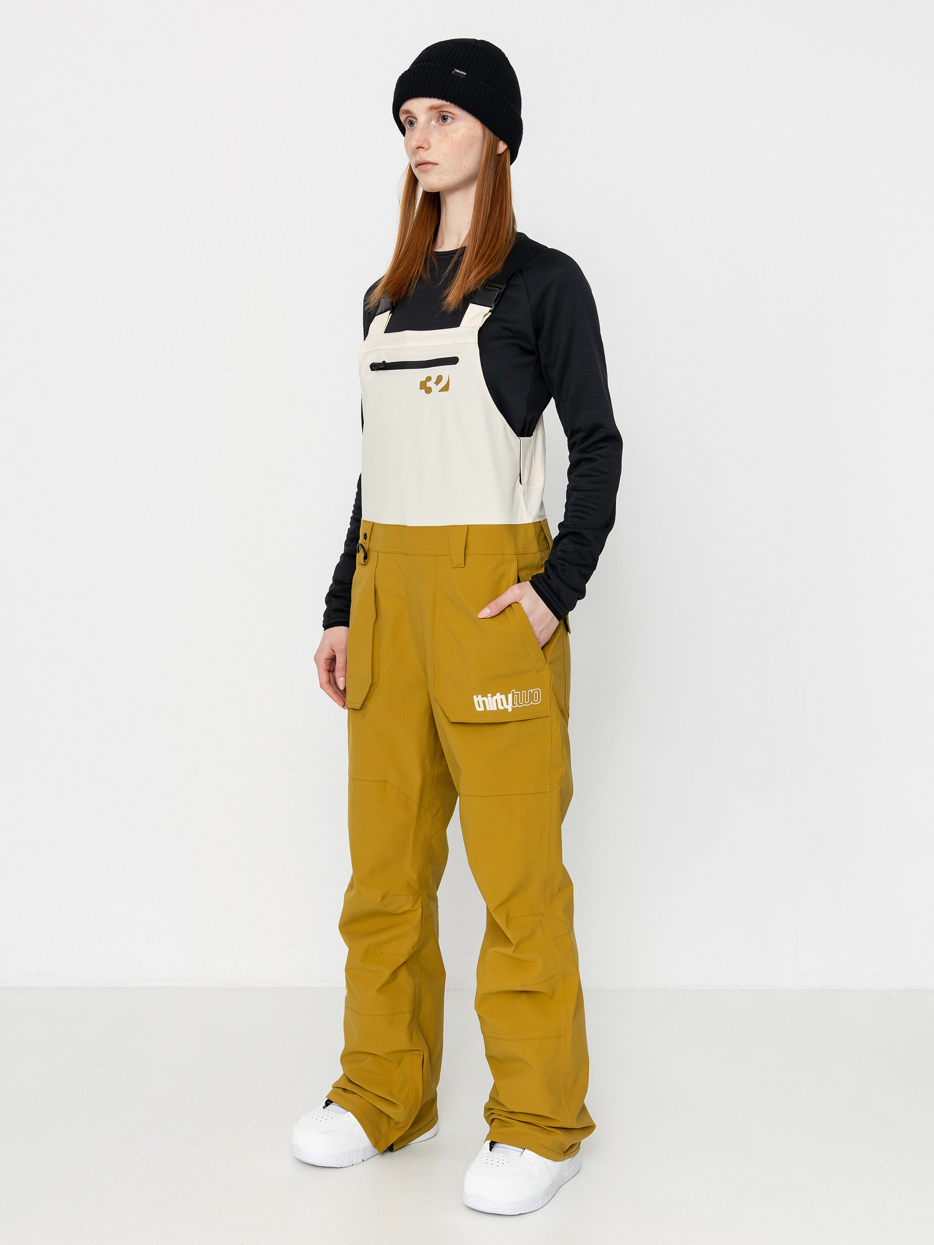Dámské Snowboardové kalhoty  ThirtyTwo Basement Bib (tan)