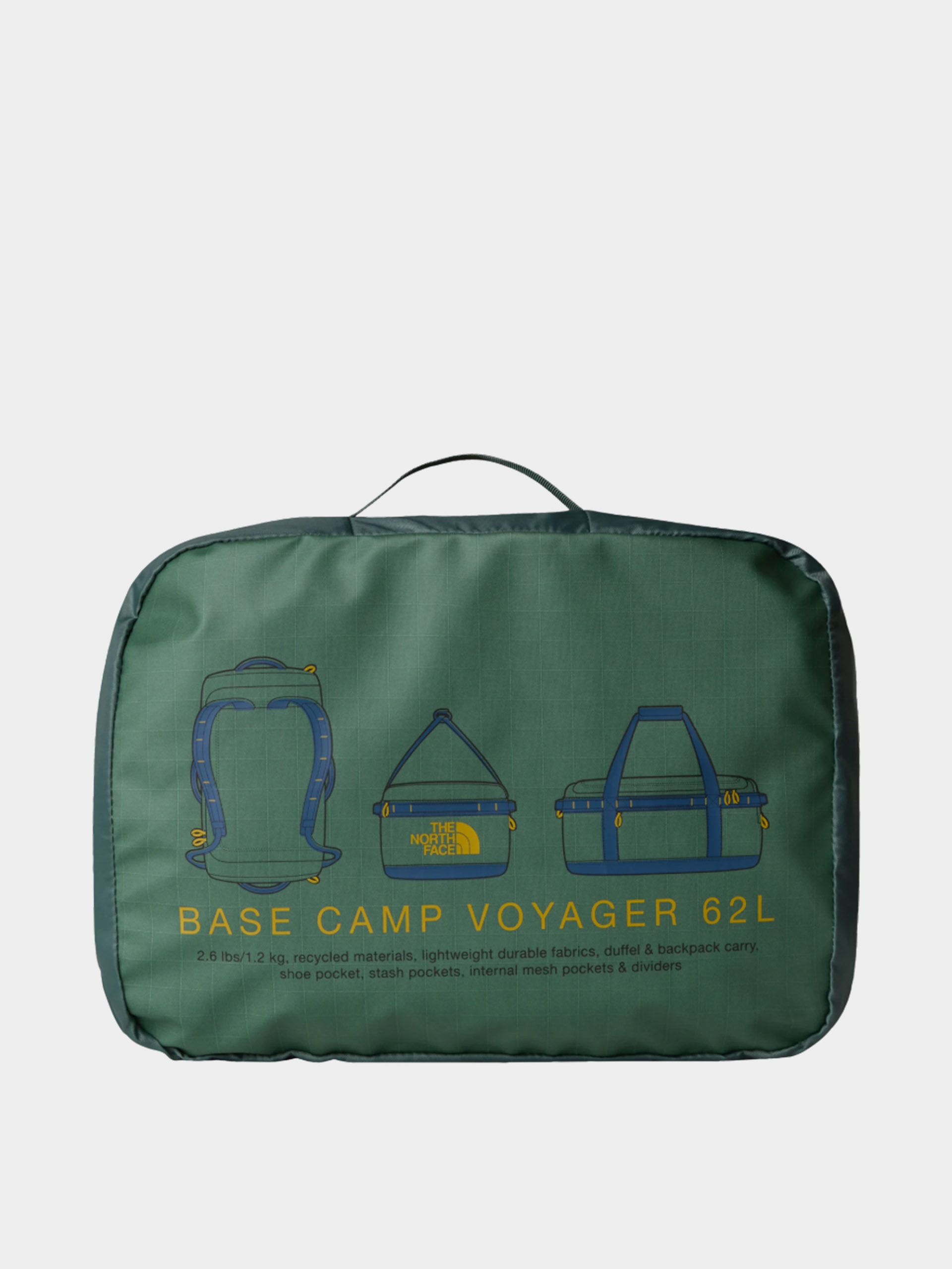 Taška The North Face Base Camp Voyager Duffel 62L (duck green/shady blue)
