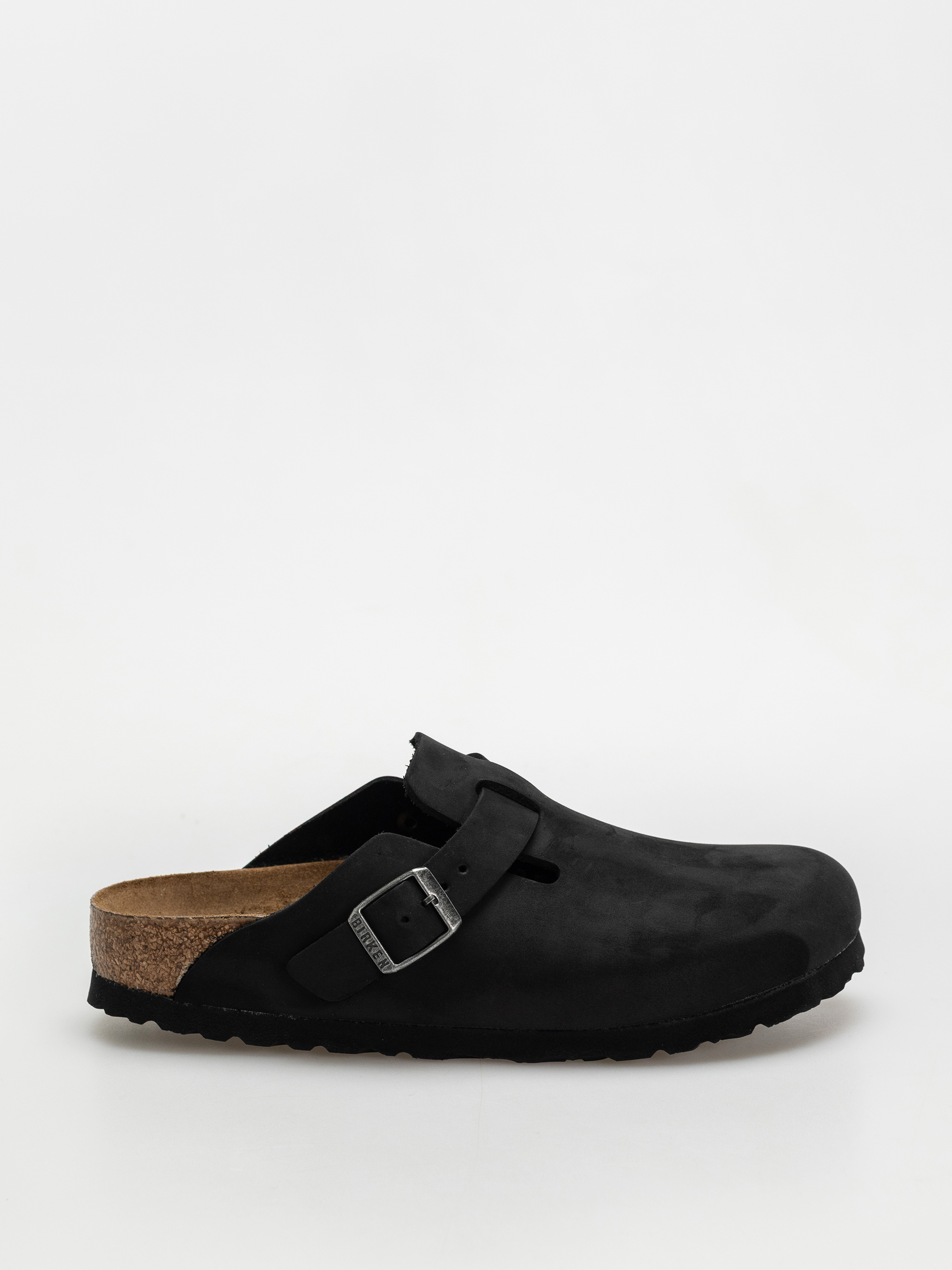 Plážovky Birkenstock Boston Oiled Leather Narrow Wmn (black)