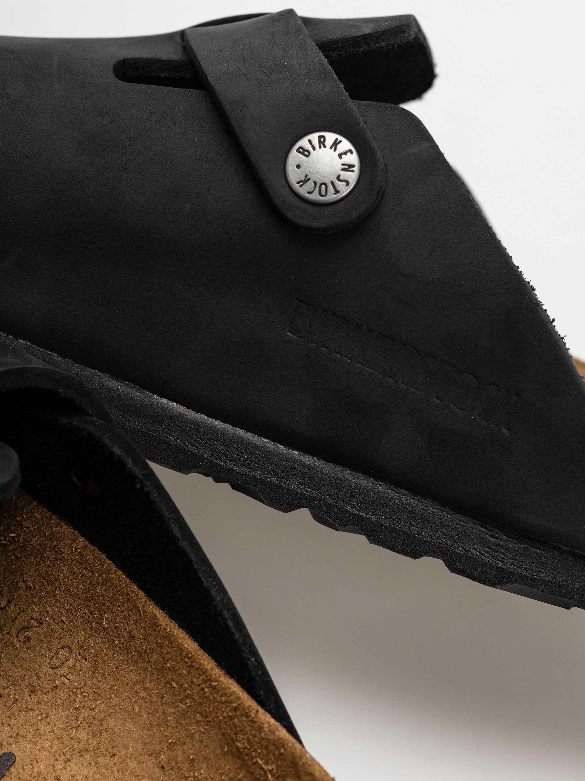 Plážovky Birkenstock Boston Oiled Leather Narrow Wmn (black)