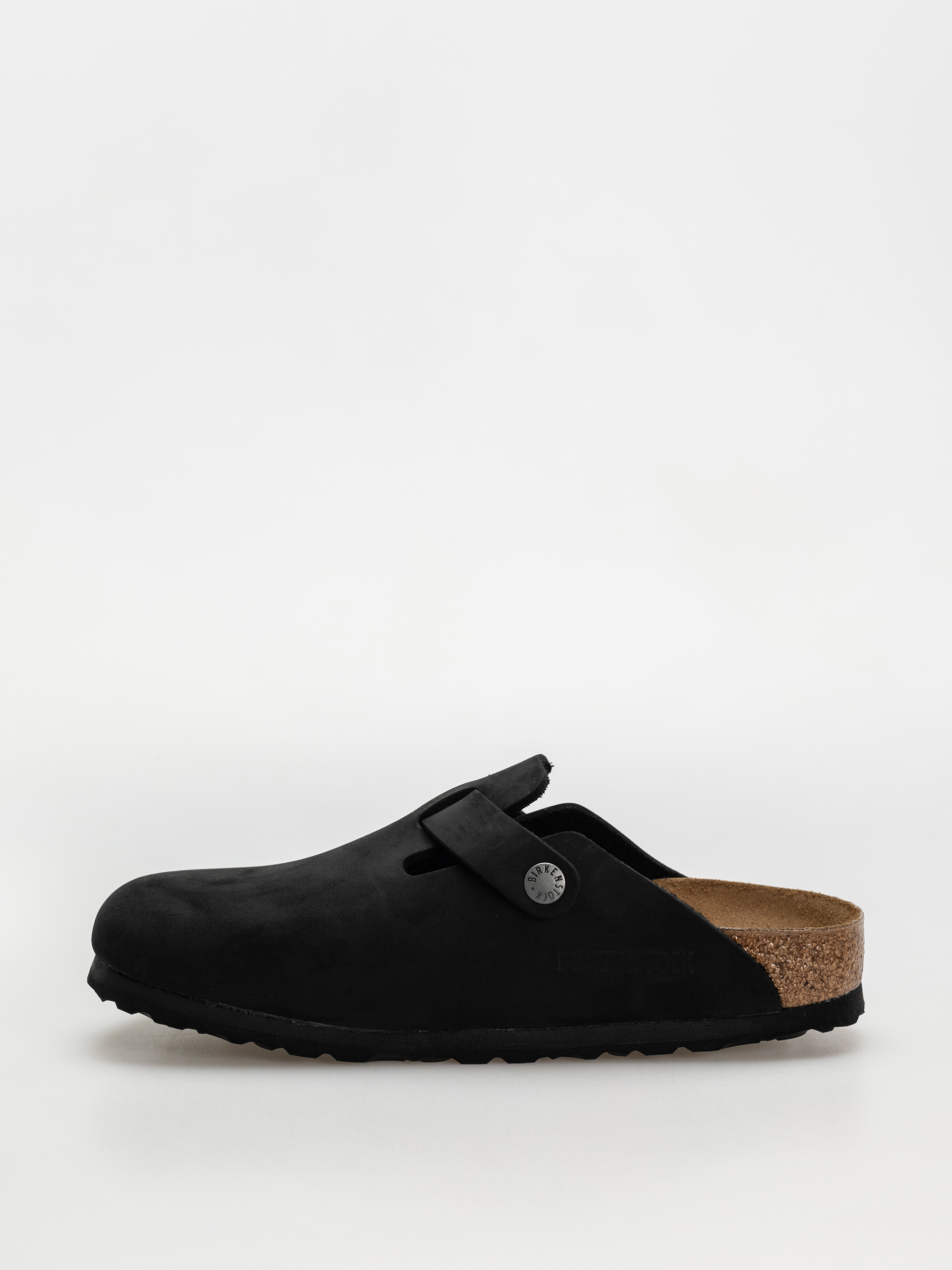 Plážovky Birkenstock Boston Oiled Leather Narrow Wmn (black)