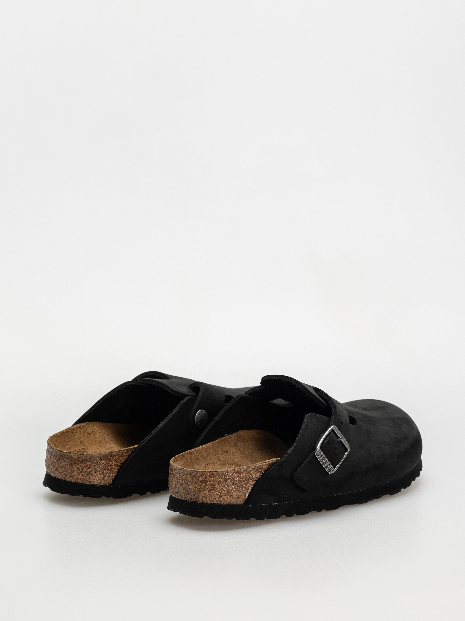 Plážovky Birkenstock Boston Oiled Leather Narrow Wmn (black)