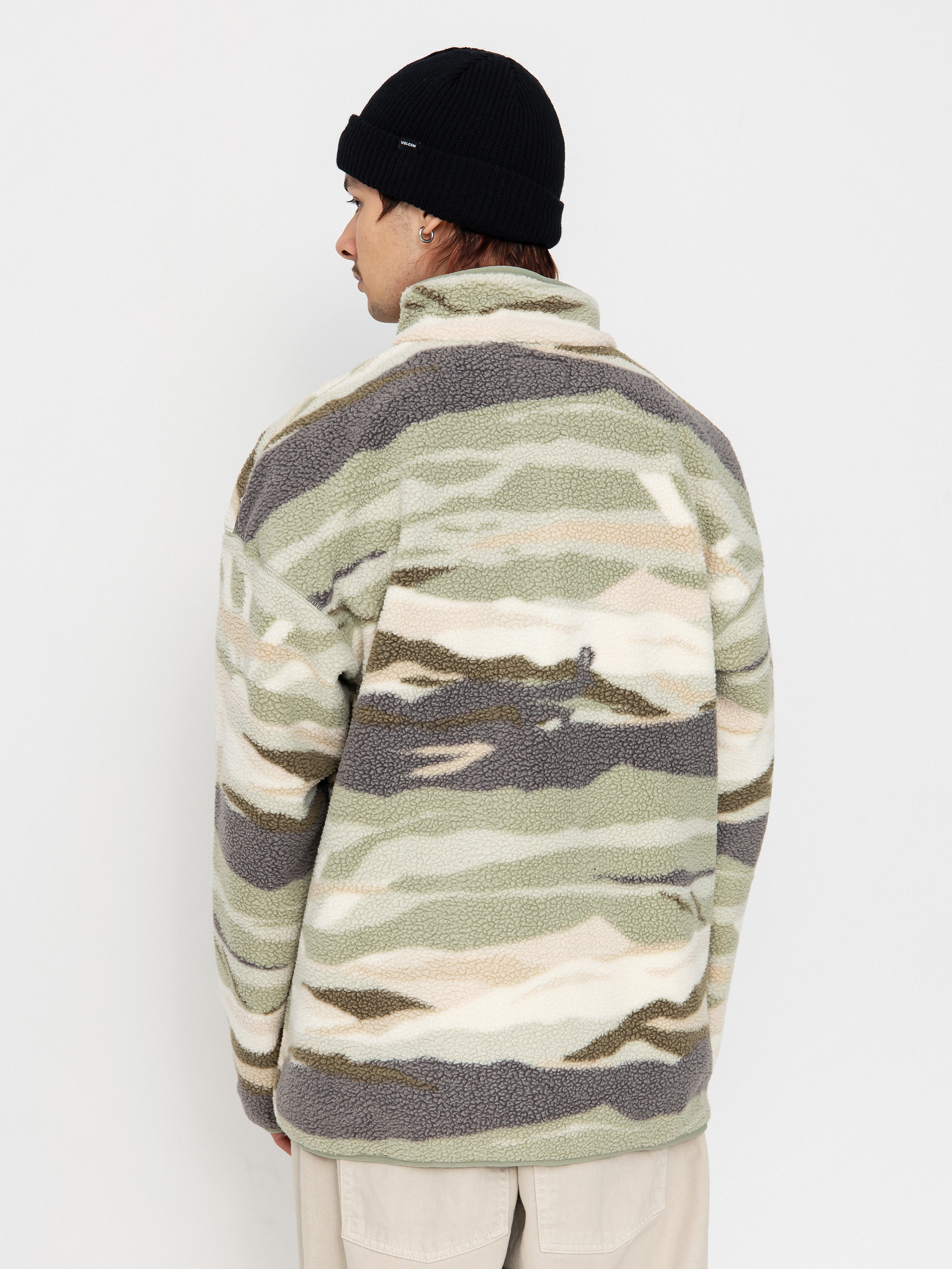 Pánský Fleecová mikina Columbia Helvetia II Printed Half Snap (safari rouge va)