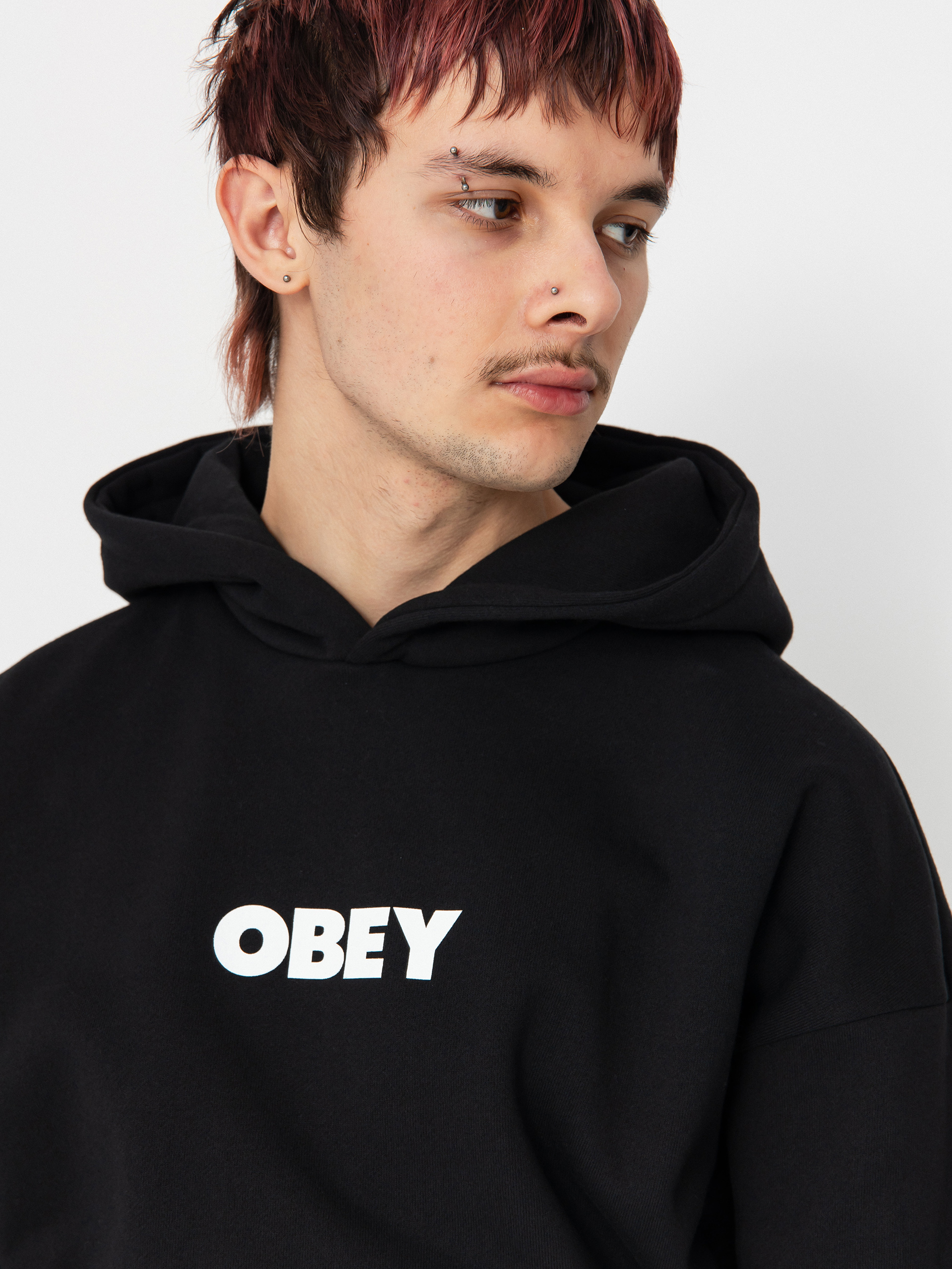Mikina s kapucí OBEY Bold Extra Heavy HD (black)