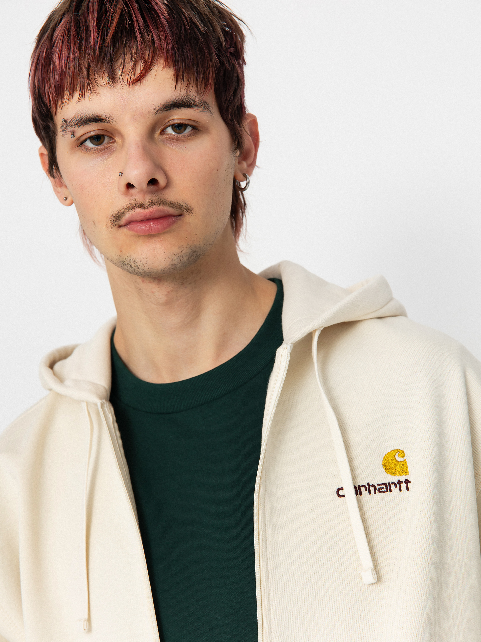 Mikina s kapucí Carhartt WIP American Script ZHD (natural)