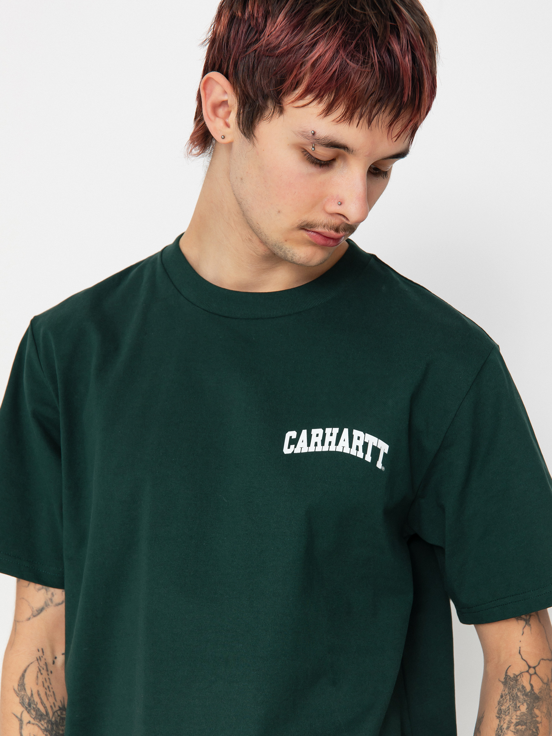 Tričko Carhartt WIP University Script (conifer/white)