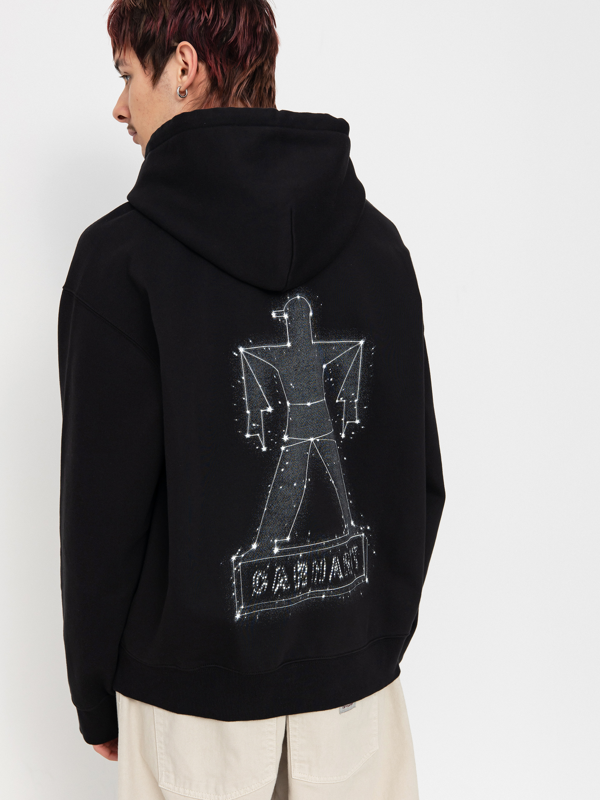 Mikina s kapucu00ed Carhartt WIP Stargazer HD (black/white)