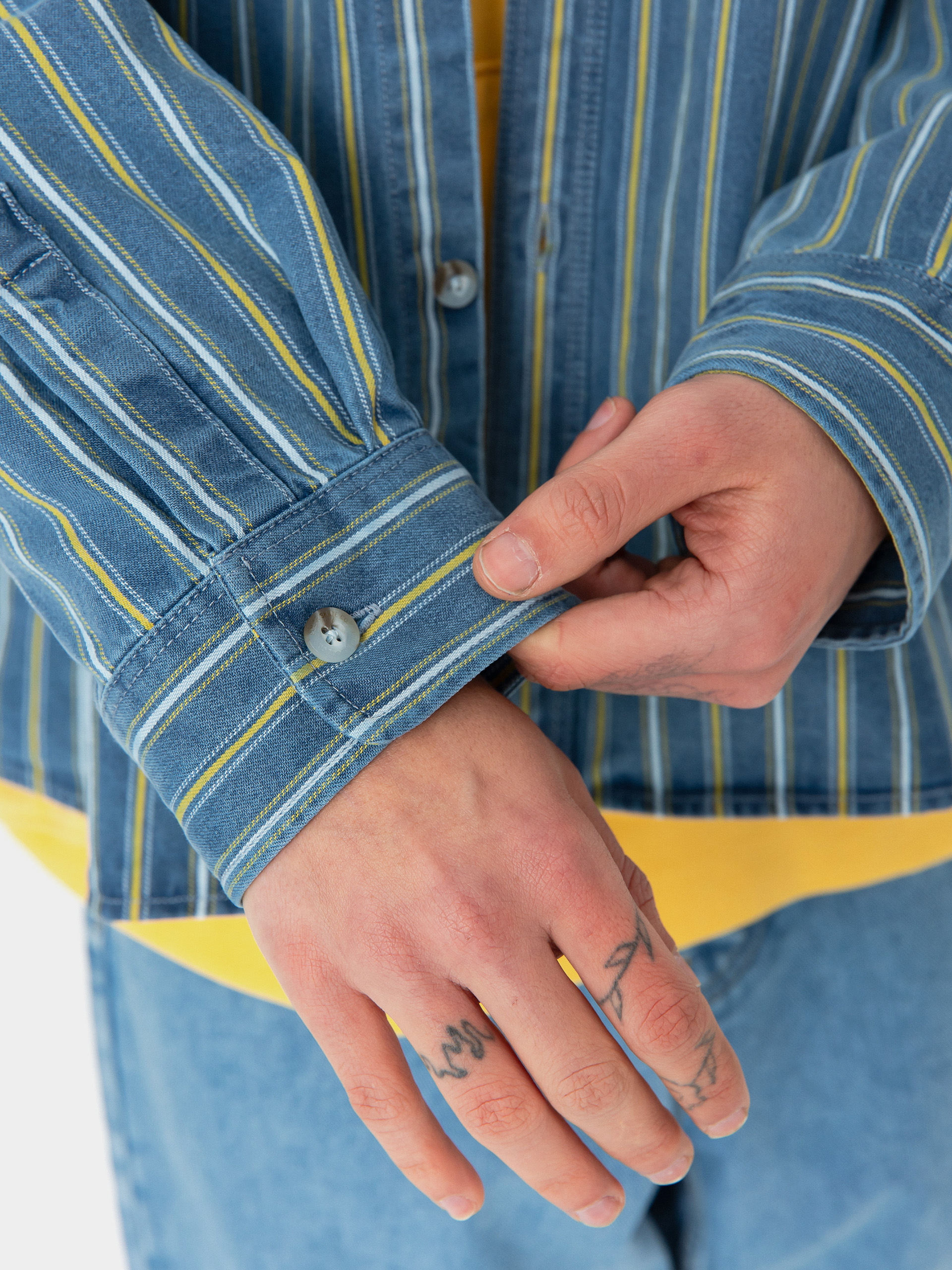 Košile Polar Skate Mike Denim (blue/yellow)