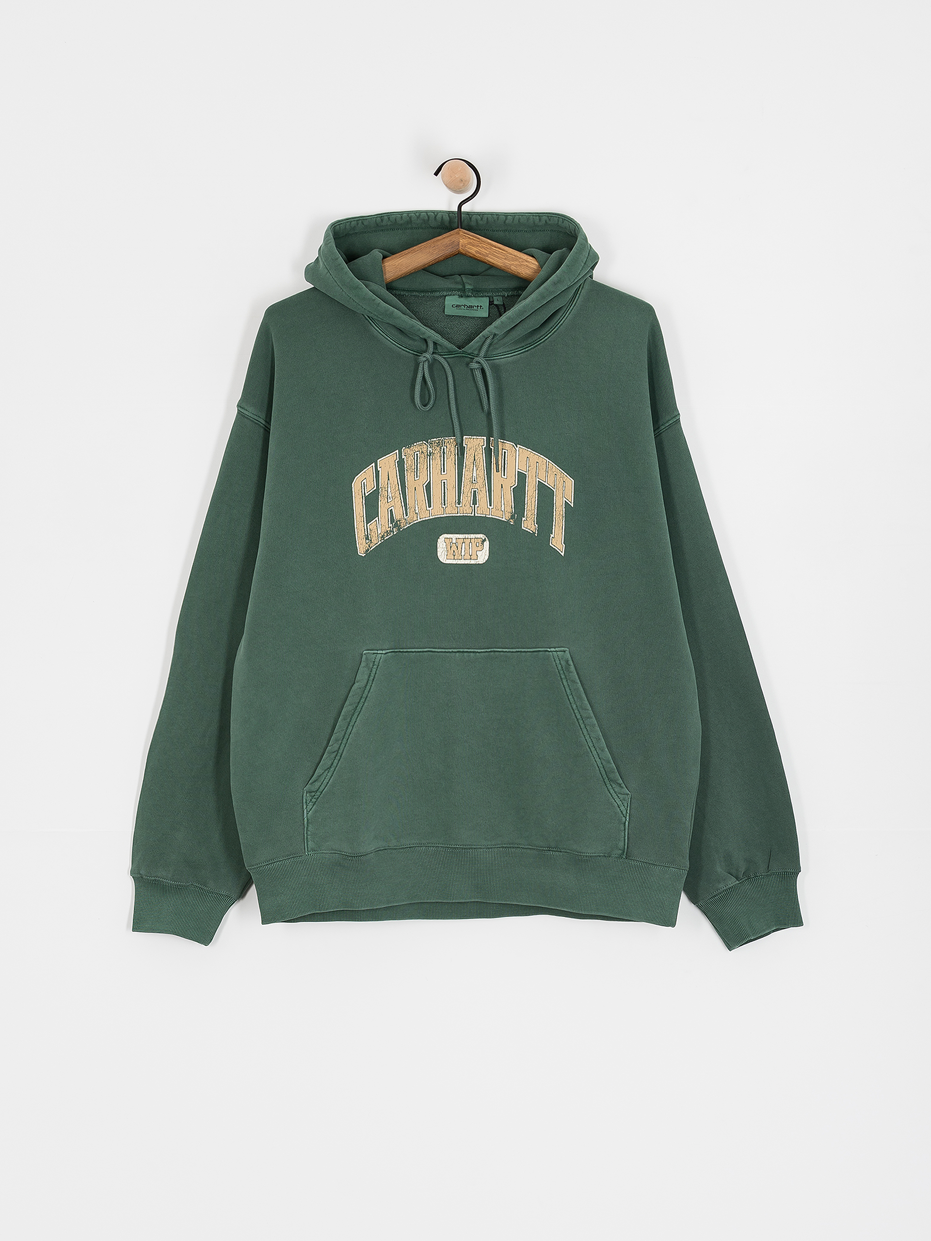 Mikina s kapucí Carhartt WIP Library HD - zelená (conifer)