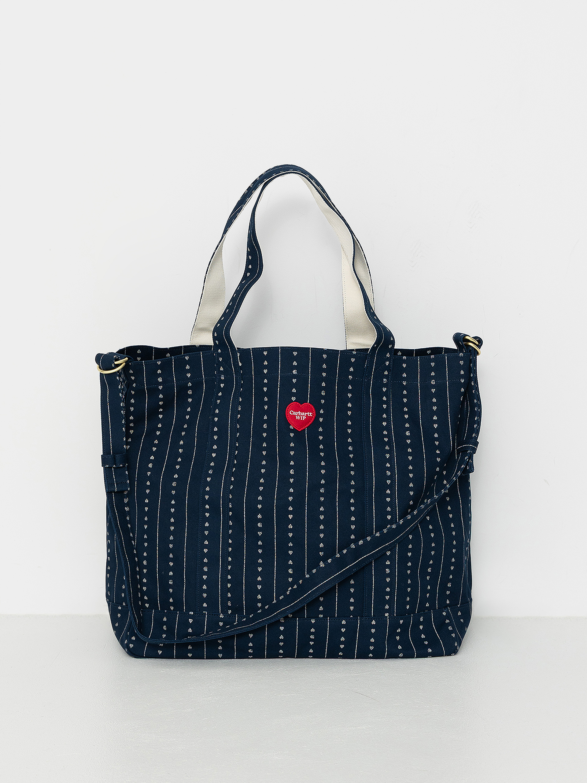 Tau0161ka Carhartt WIP Drewe Tote (heart c pinstripe/ink/natural)