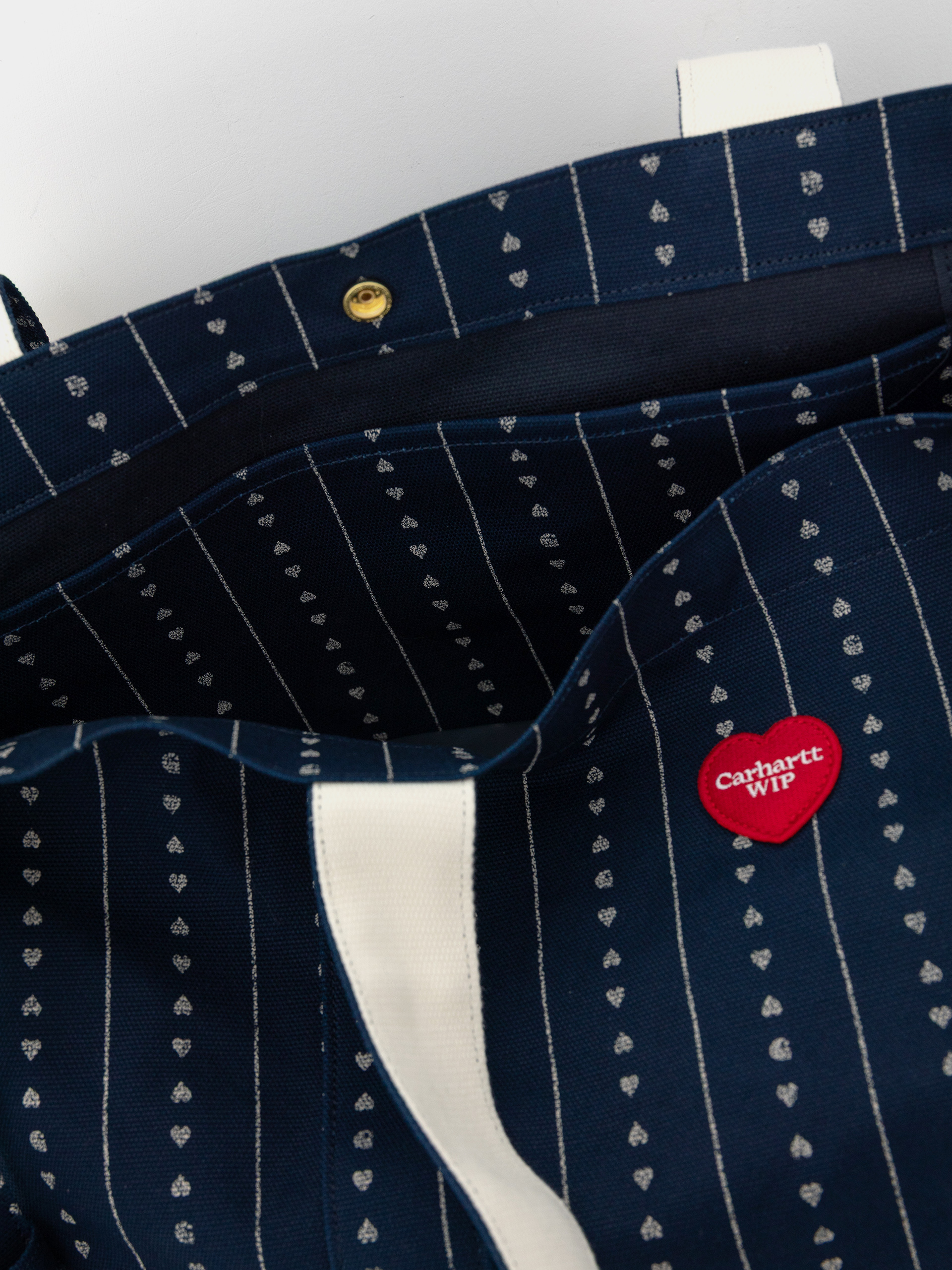 Taška Carhartt WIP Drewe Tote (heart c pinstripe/ink/natural)