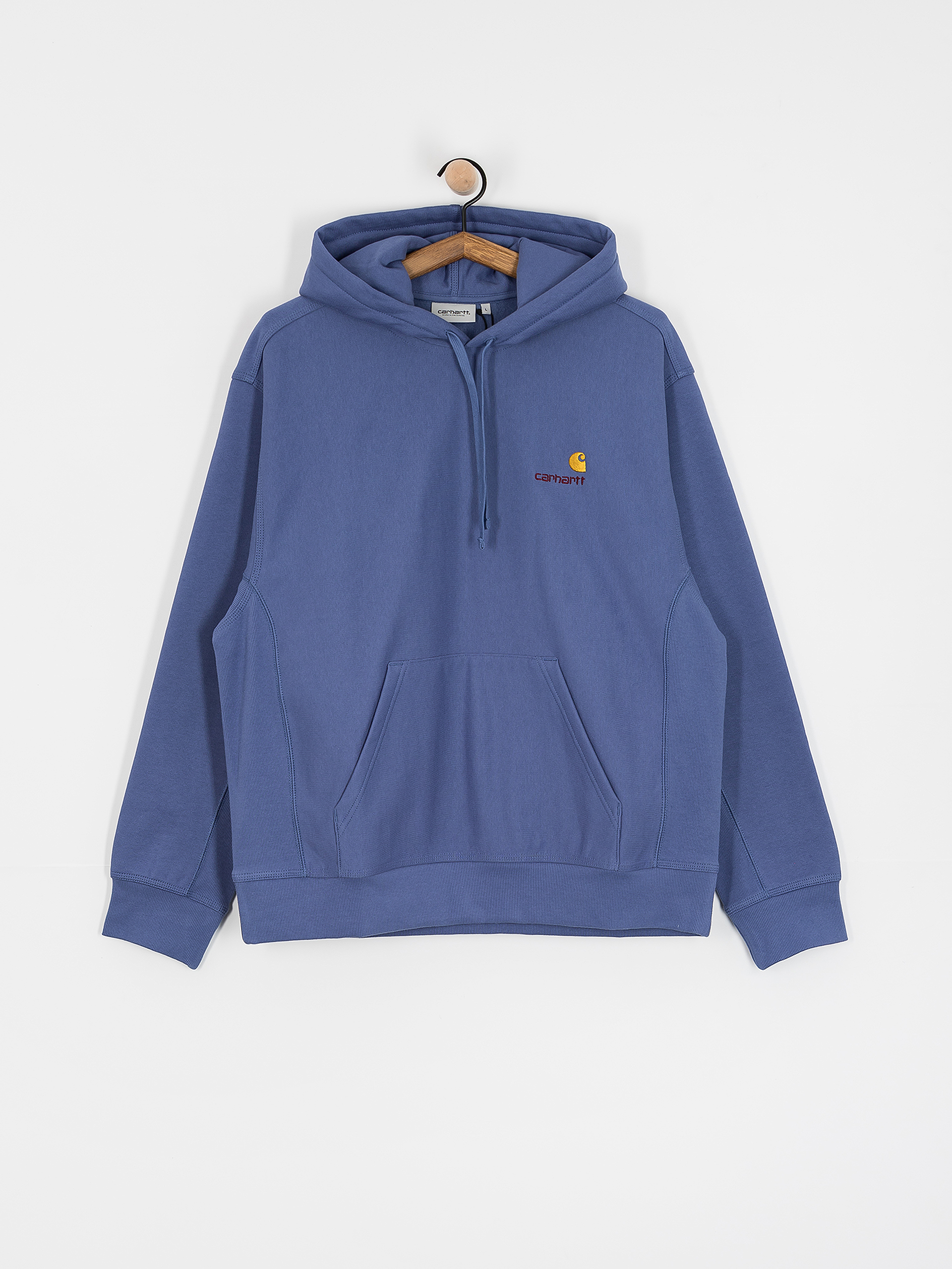 Mikina s kapucí Carhartt WIP American Script HD (blue iris)