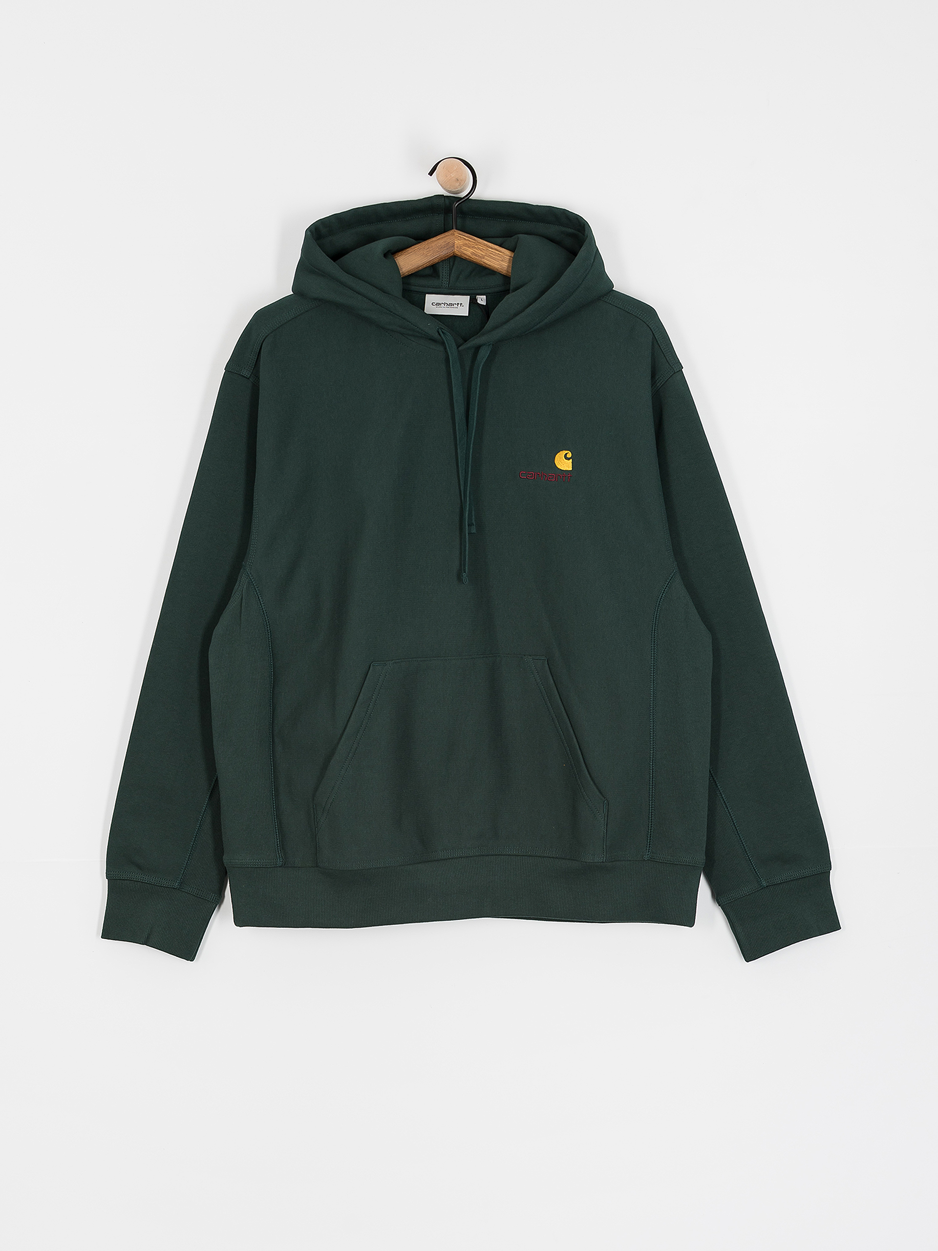 Mikina s kapucí Carhartt WIP American Script HD (conifer)