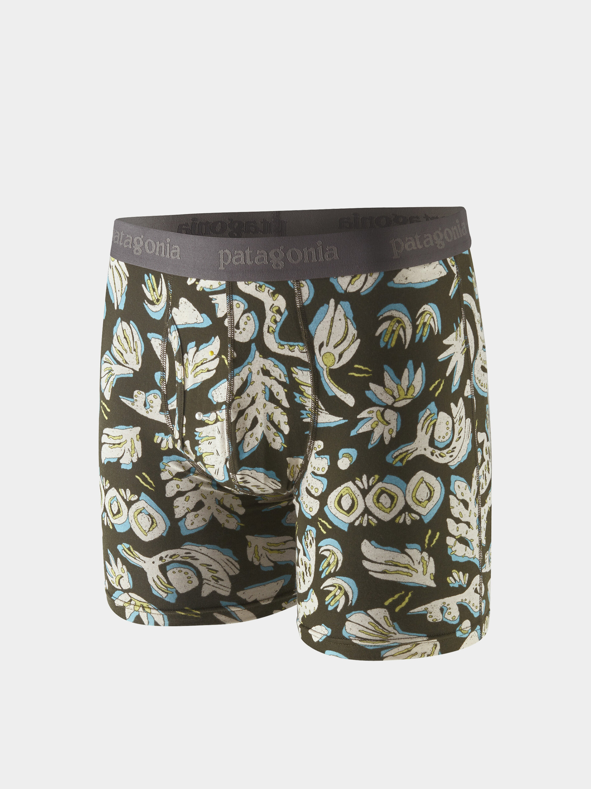 Spodní prádlo Patagonia Essential Boxer Briefs 6in (across oceans/pine needle green)