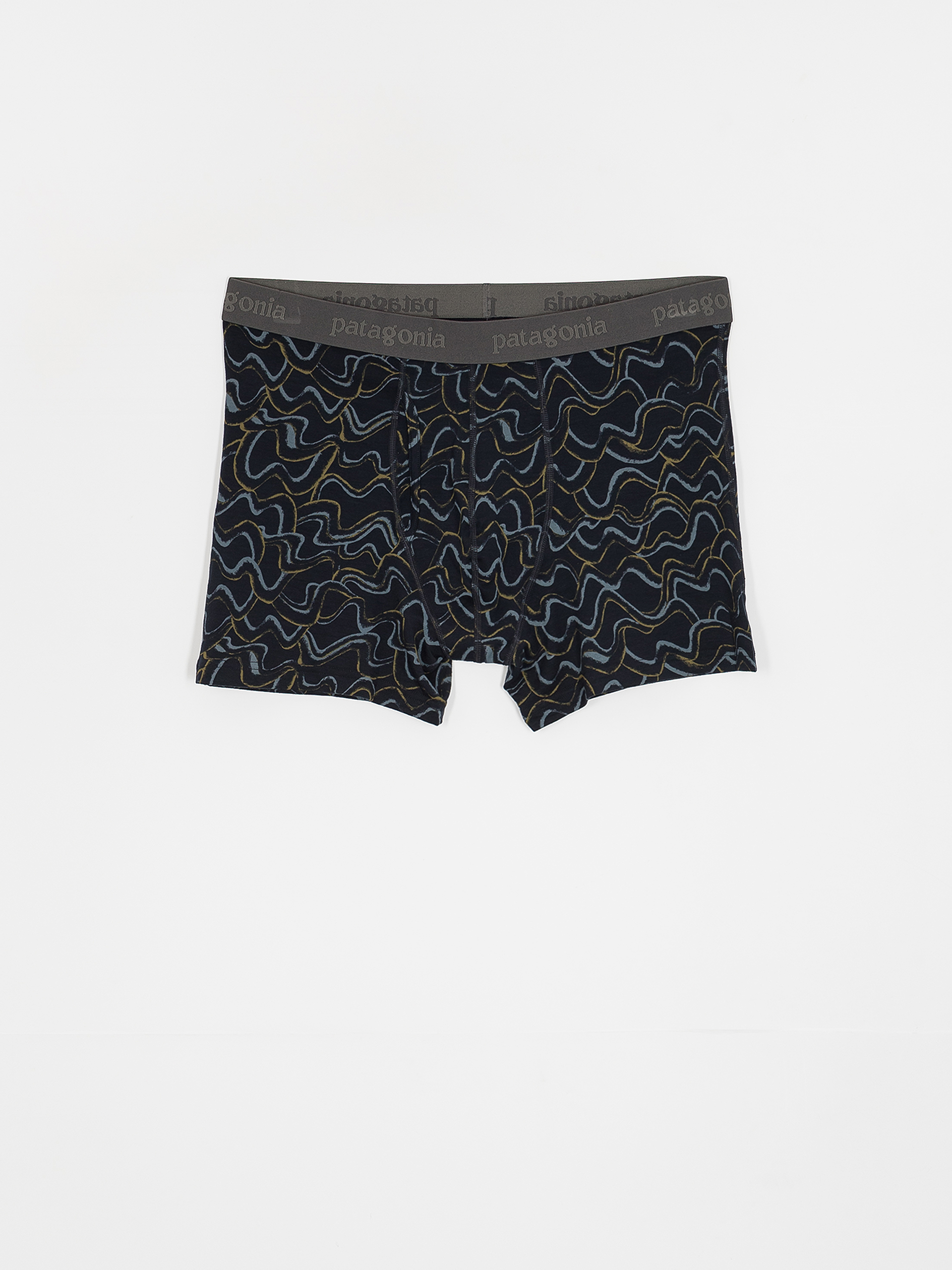 Spodní prádlo Patagonia Essential Boxer Briefs 3in (small currents/pitch blue)