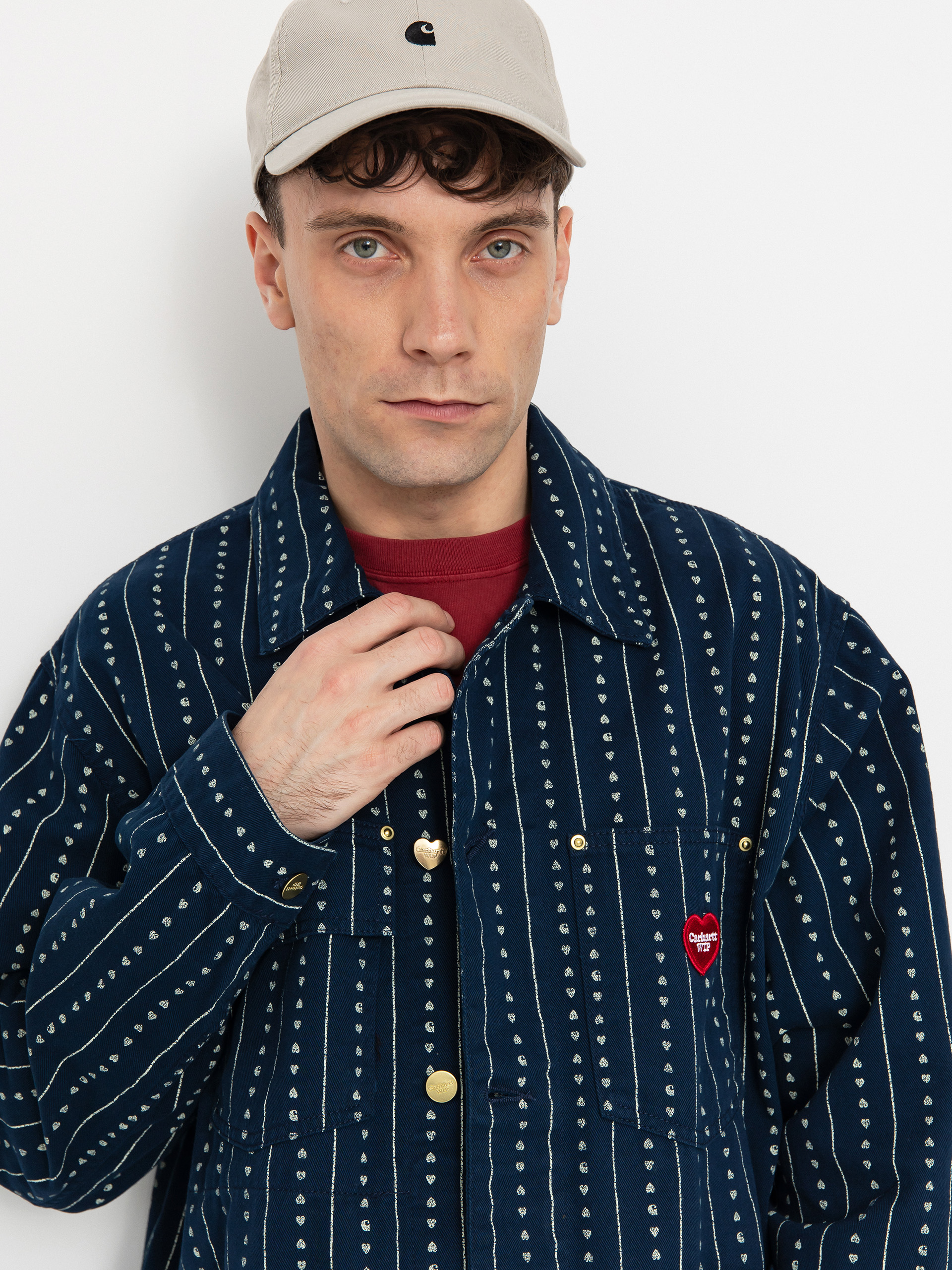 Bunda Carhartt WIP Drewe Chore Coat (heart c pinstripe/ink/natural)