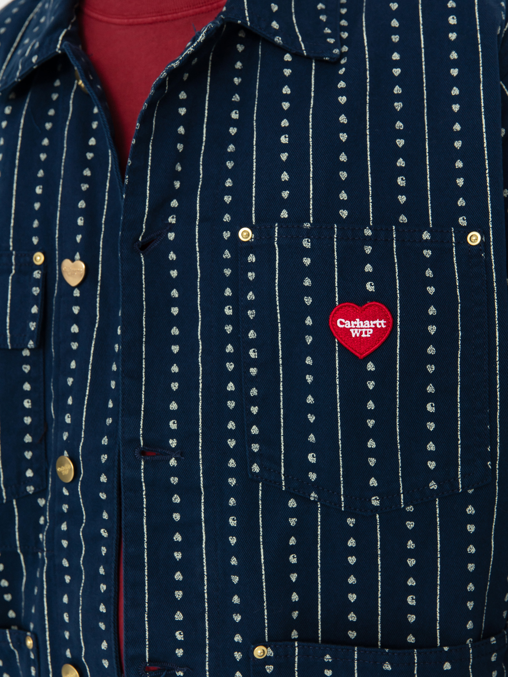 Bunda Carhartt WIP Drewe Chore Coat (heart c pinstripe/ink/natural)