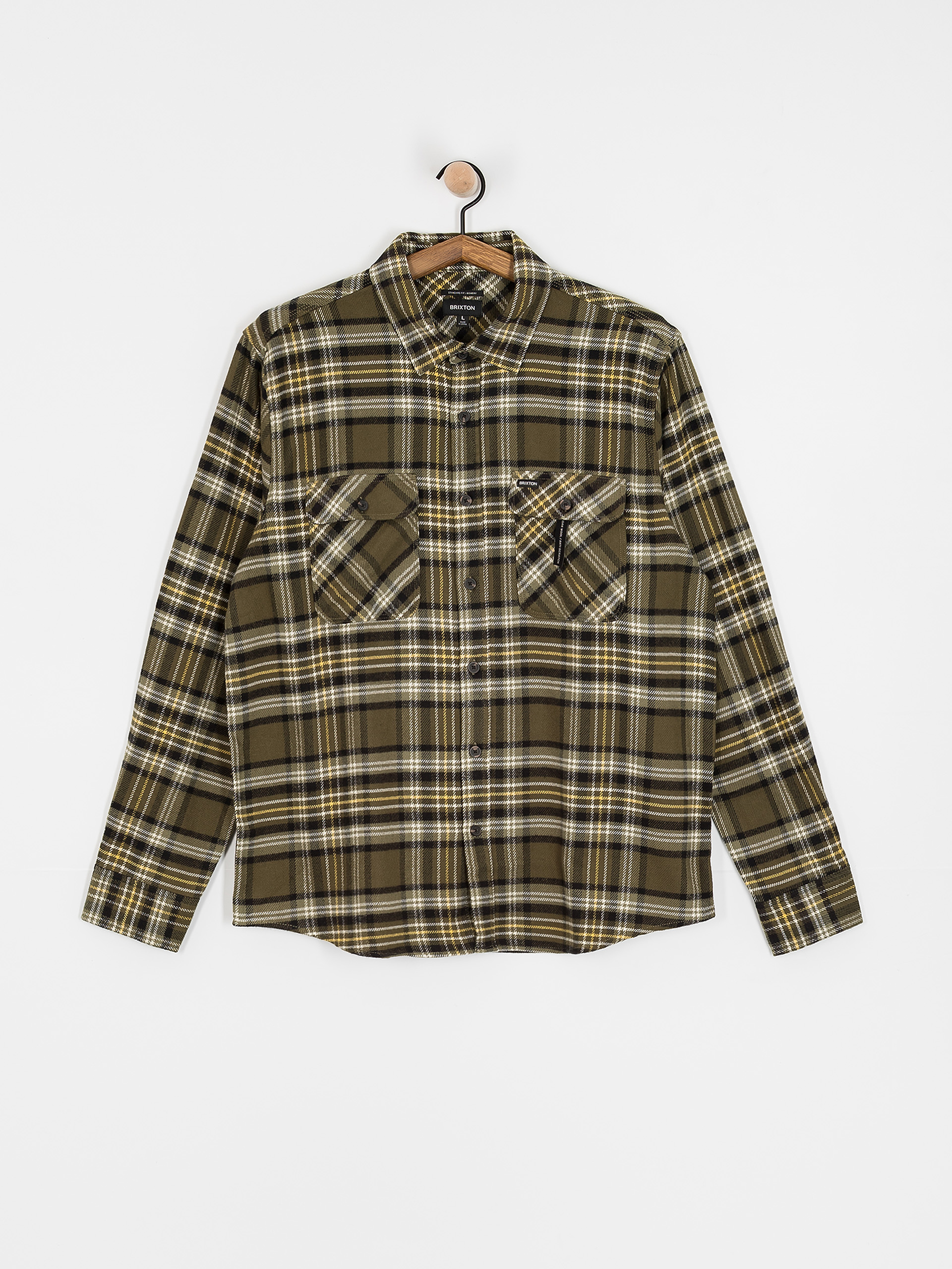 Košile Brixton Bowery Flannel (ivy green/olive surplus/black)