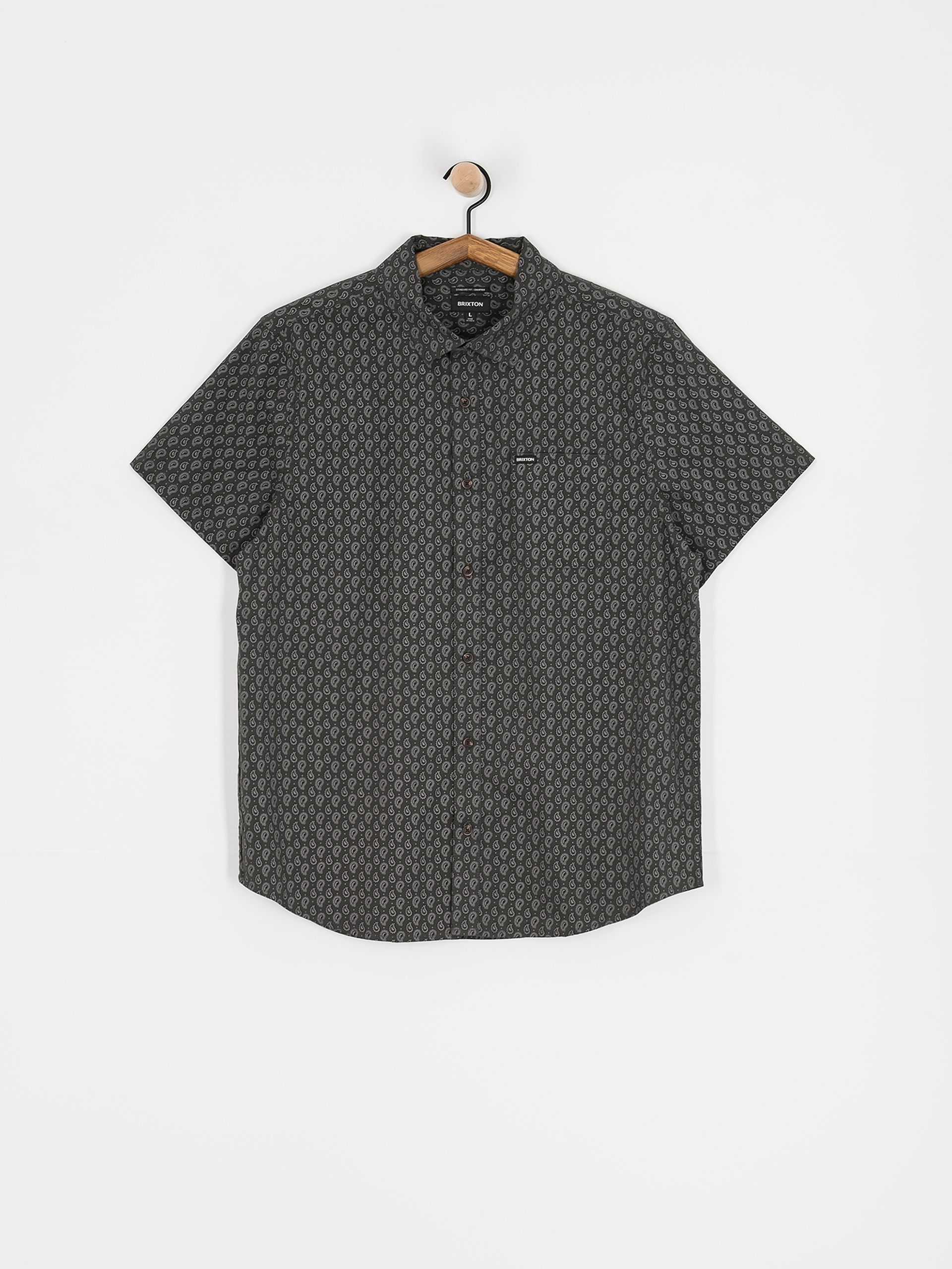 Košile Brixton Charter Print (washed black/paisley)