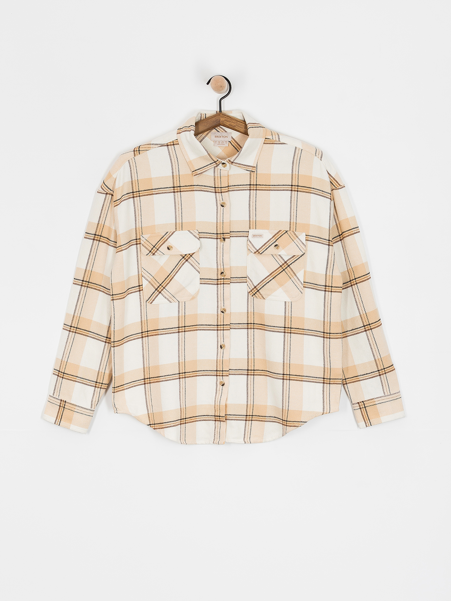 Košile Brixton Bowery Classic Flannel Wmn (off white/semolina/washed copp)