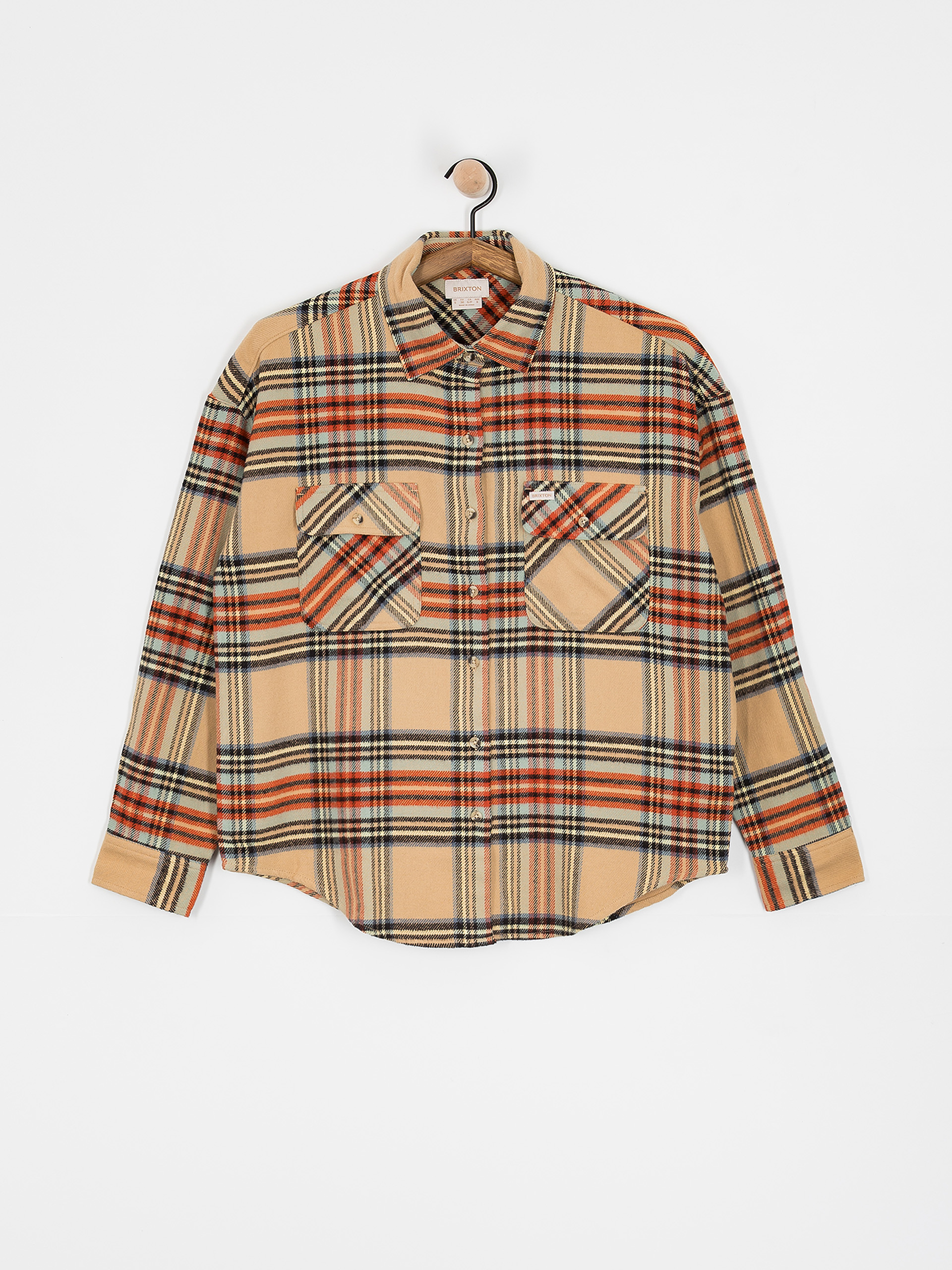 Košile Brixton Bowery Classic Flannel Wmn (sand/burnt brick/black plaid)