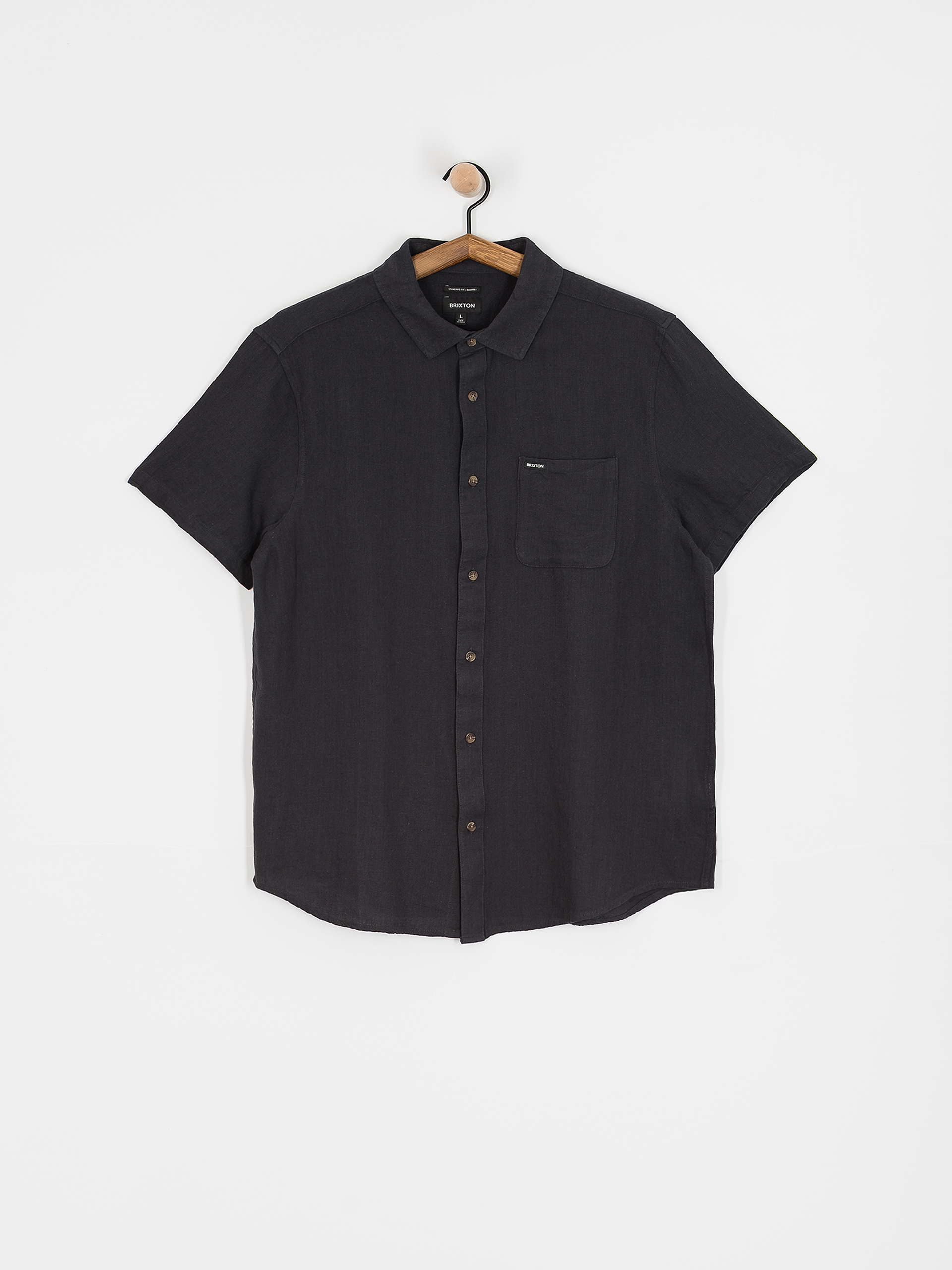 Košile Brixton Charter Org Cttn (washed black)