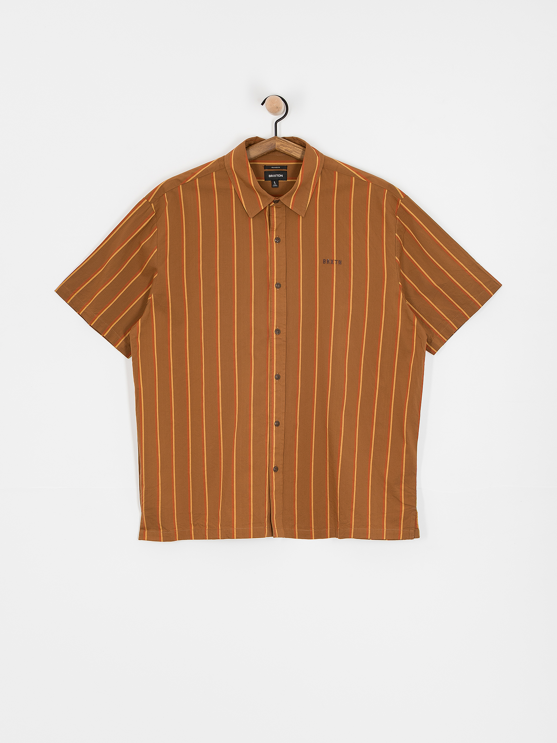 Košile Brixton Cru Stripe (washed copper/burnt red/sunset)