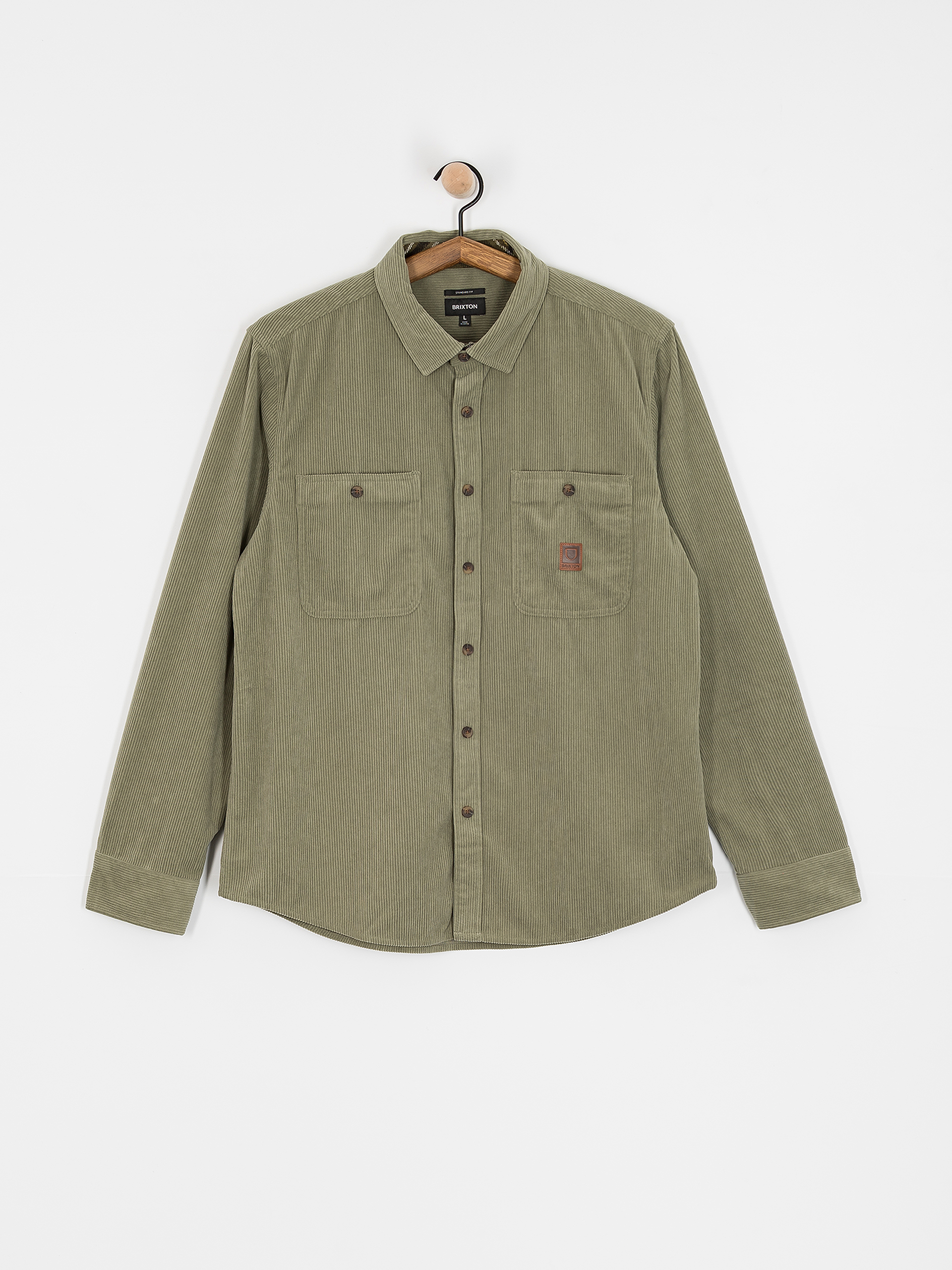 Košile Brixton The Field Corduroy Overshirt (military olive)