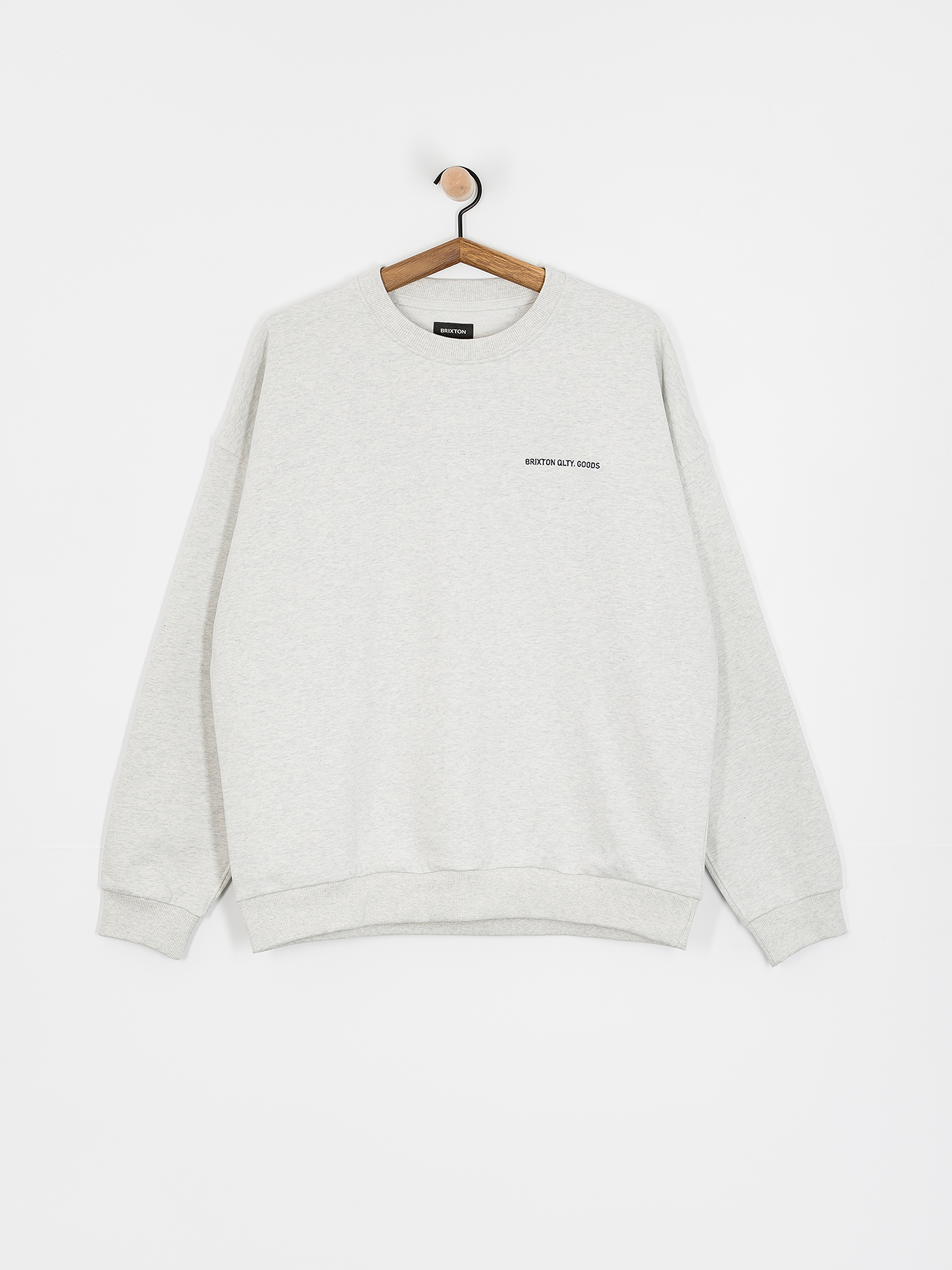 Mikina Brixton Embroidered Heavy Weight Crew (heather grey ash)