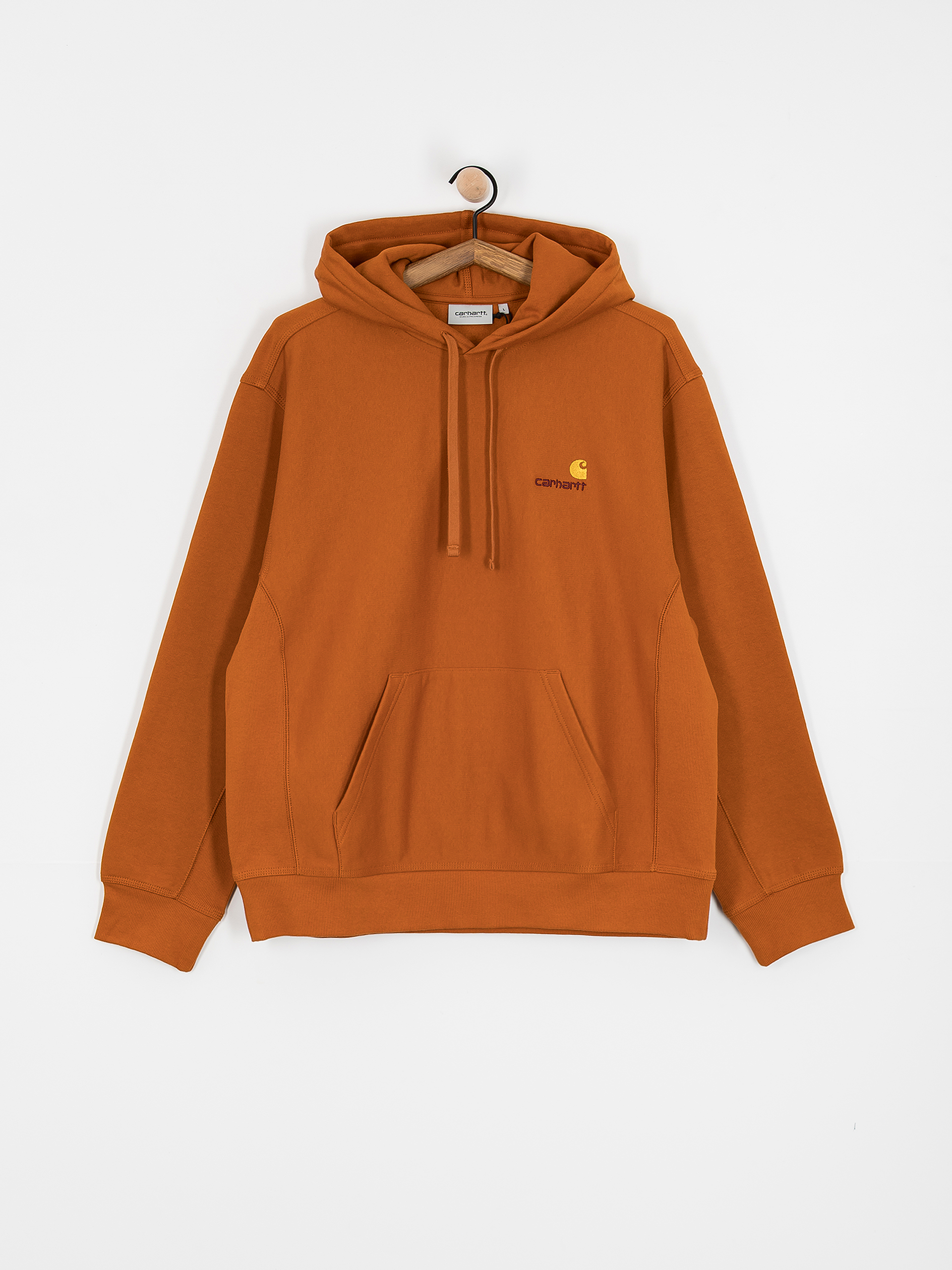 Mikina s kapucí Carhartt WIP American Script HD (sienna)