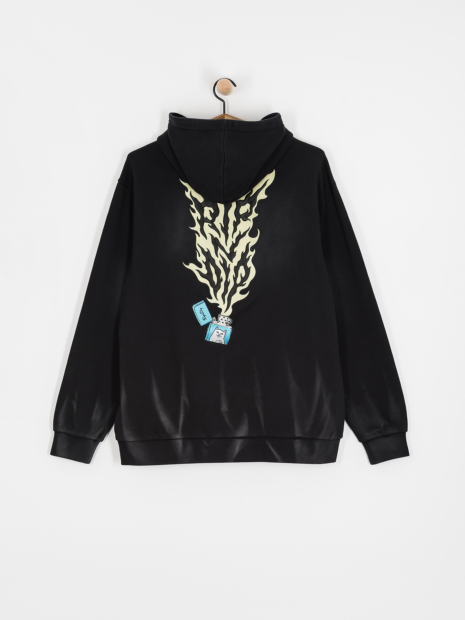 Mikina s kapucí RipNDip Ripnlit HD (black vintage wash)