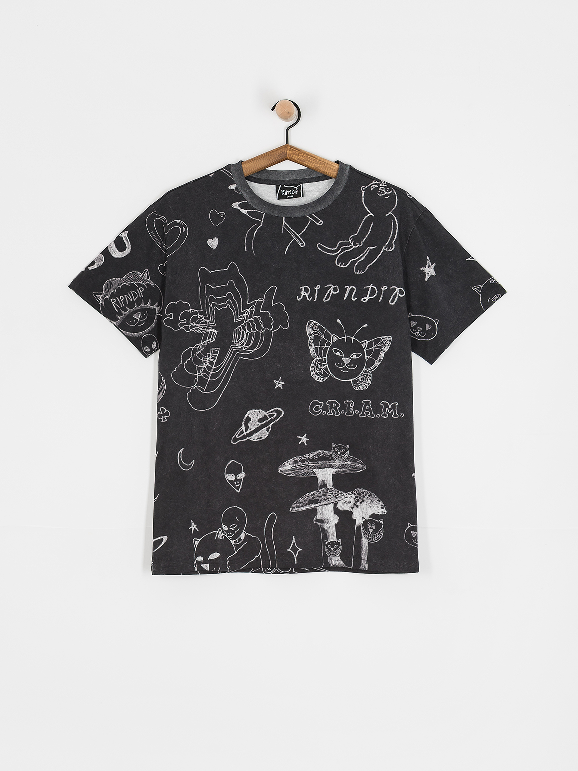 Tričko RipNDip Nermal Domination (black wash)