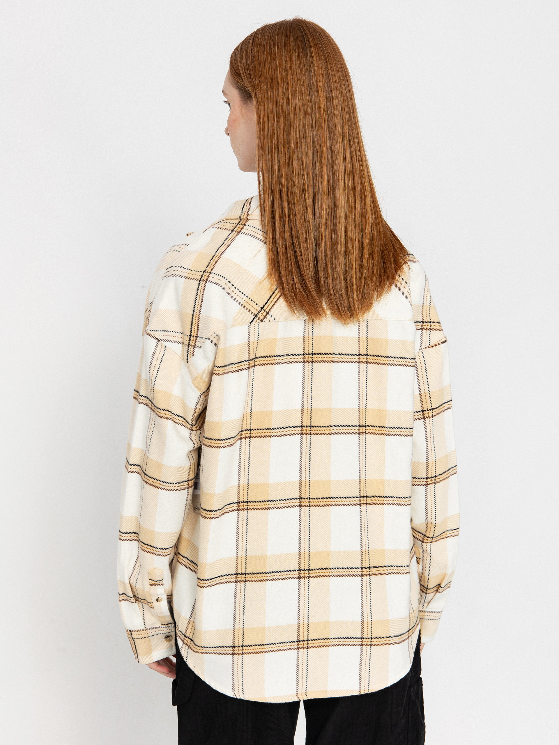 Košile Brixton Bowery Classic Flannel Wmn (off white/semolina/washed copp)