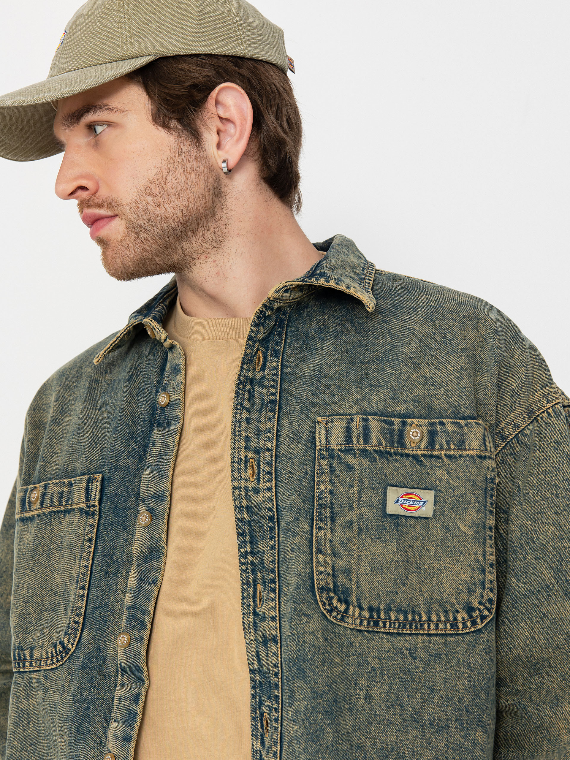 Košile Dickies Houston (yellow fade indigo)