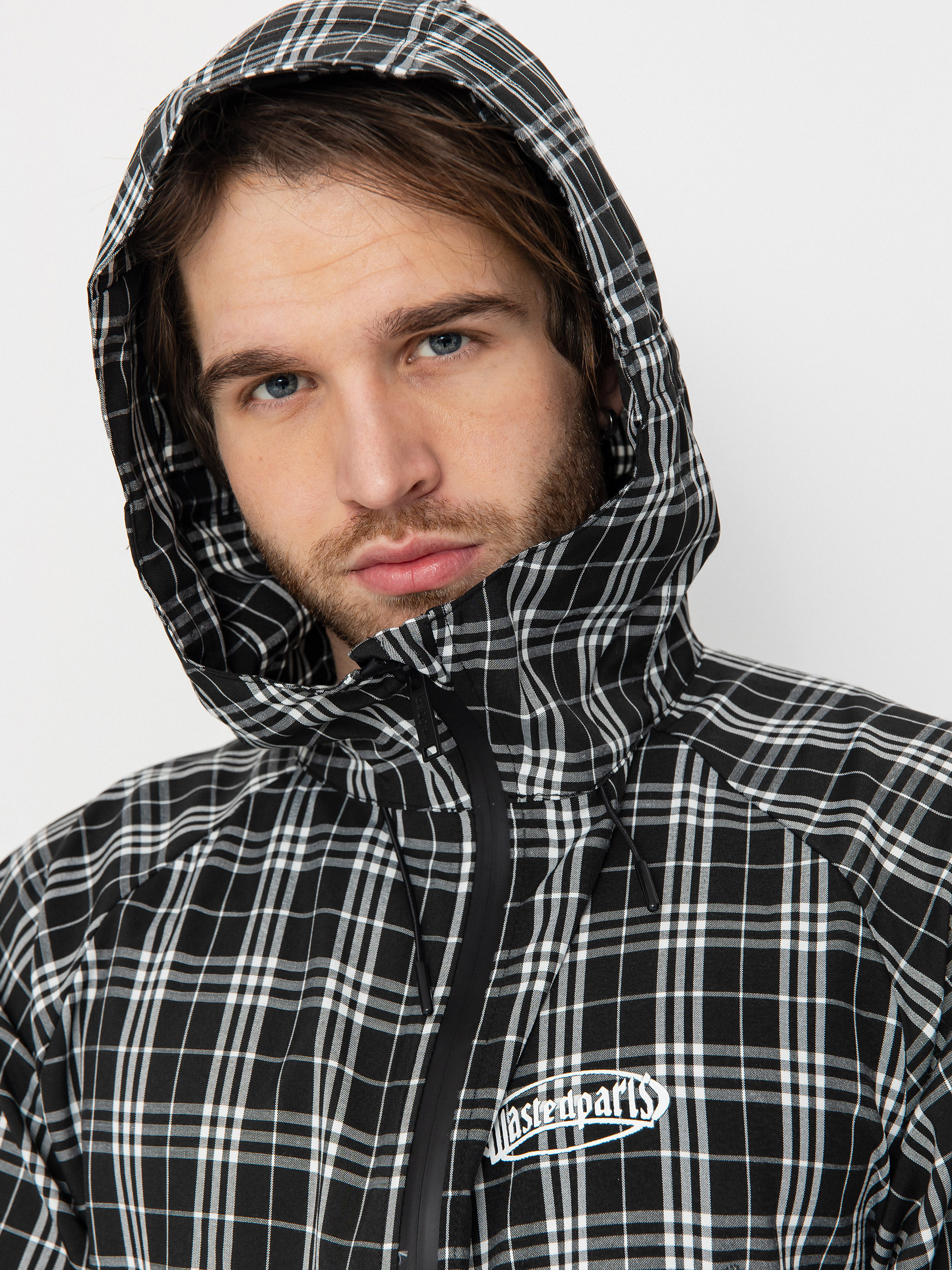 Bunda Wasted Paris Yard Tartan Windbreaker (black/white)