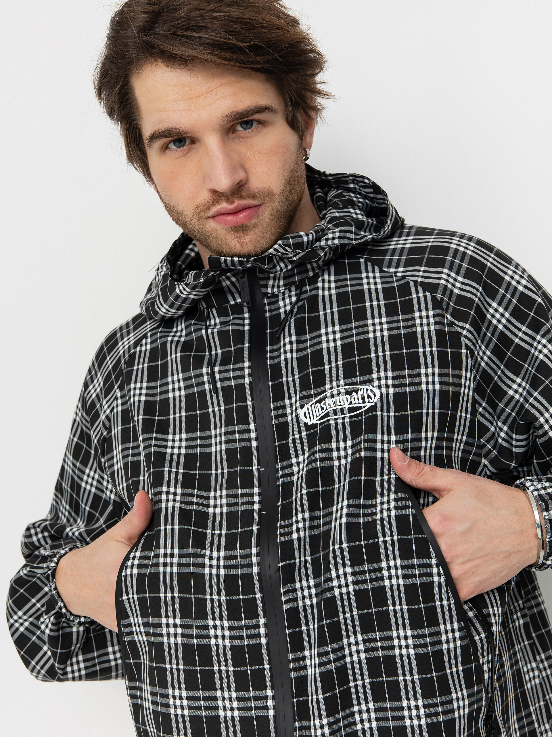 Bunda Wasted Paris Yard Tartan Windbreaker (black/white)