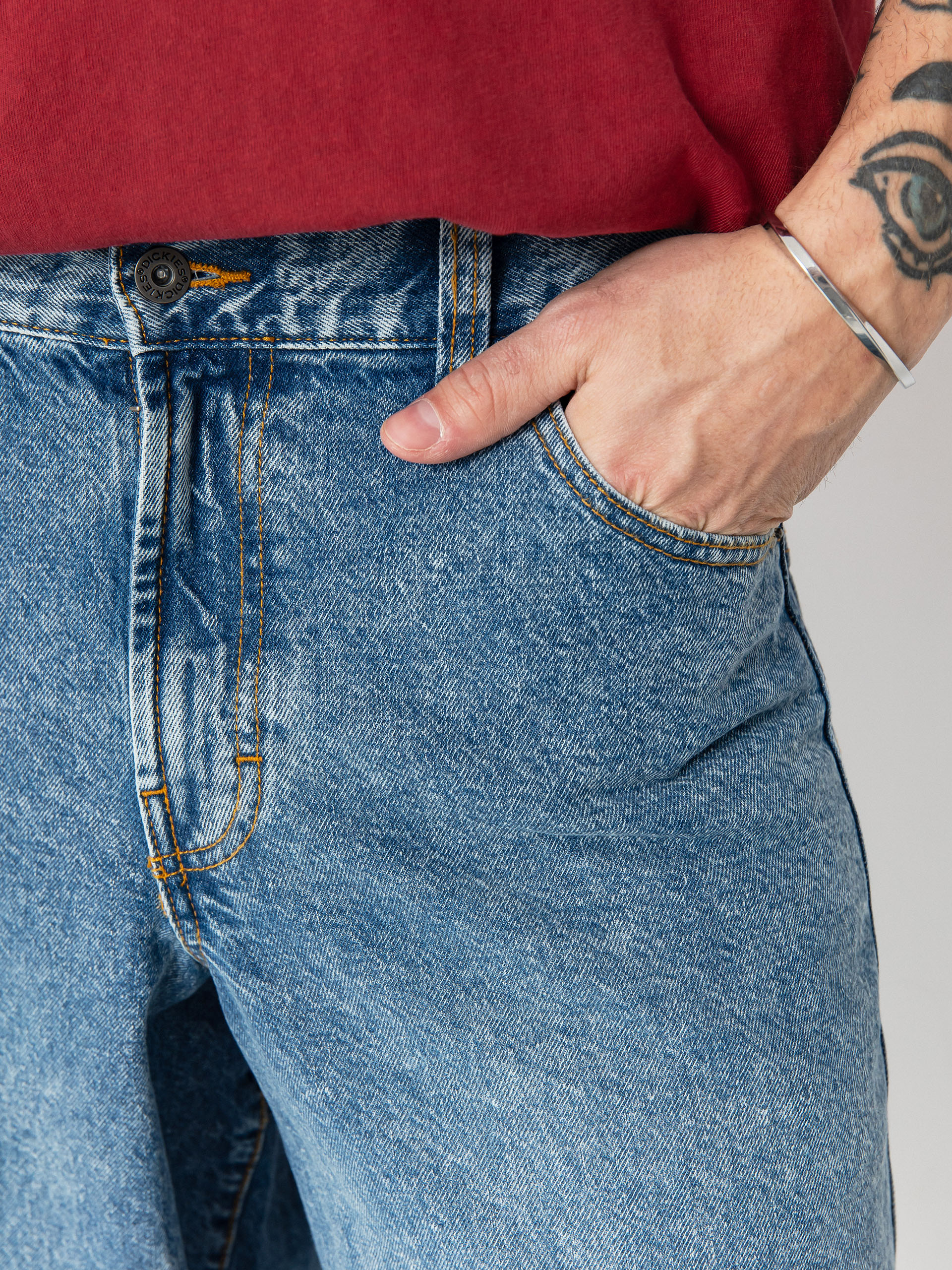 Kalhoty Dickies Loose Wave (rinsed blue w/fade)